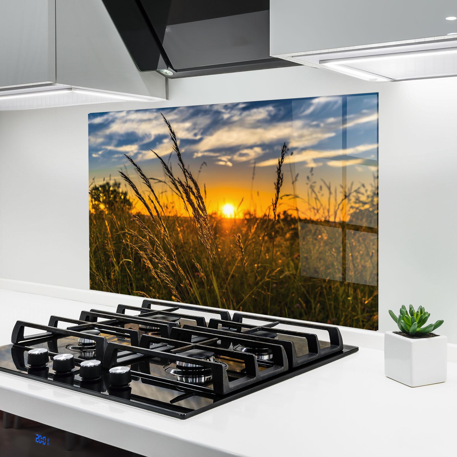 Стъклен панел за кухня Wheat Sunset mockup 6