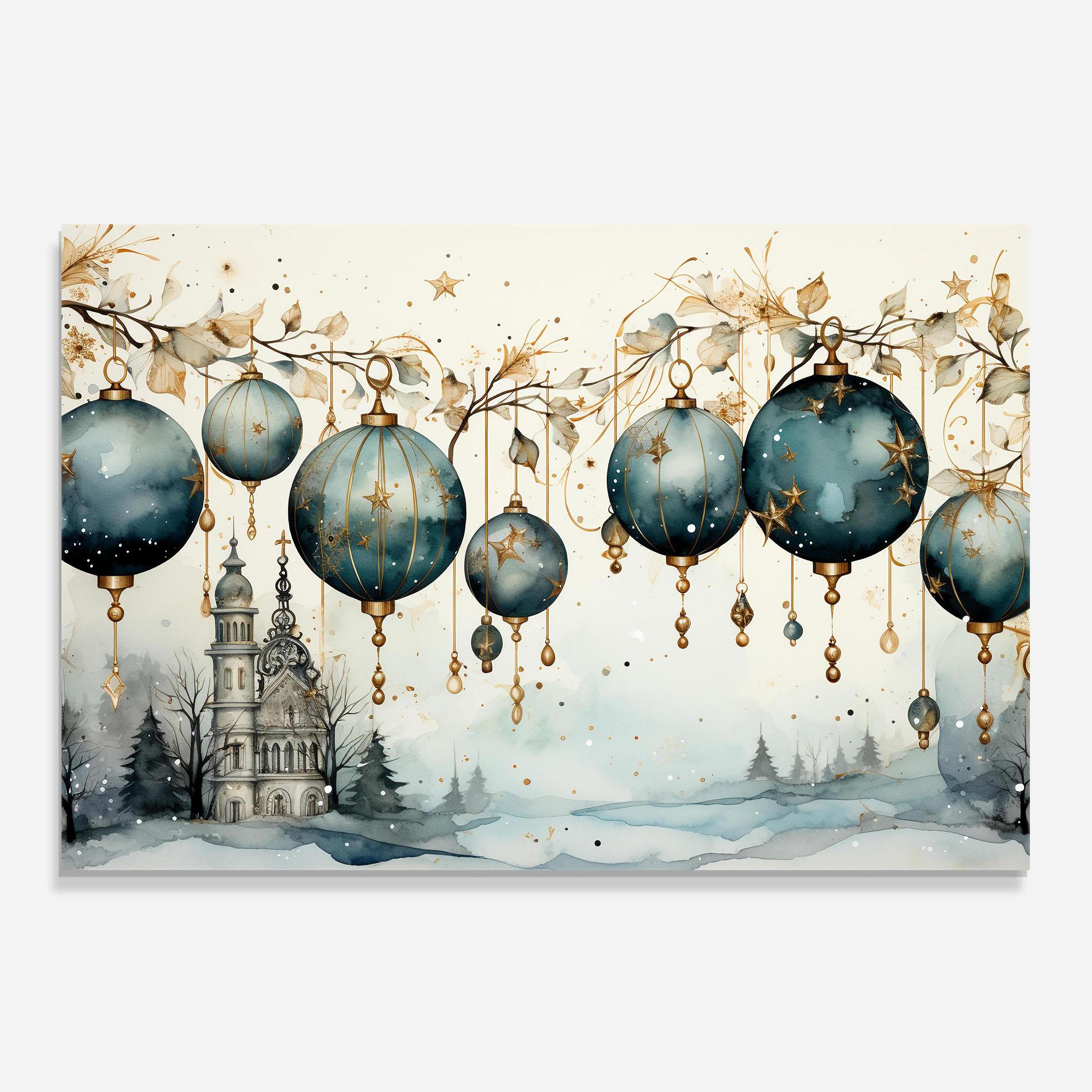 Стъклен панел за кухня Christmas Paper Art mockup 0