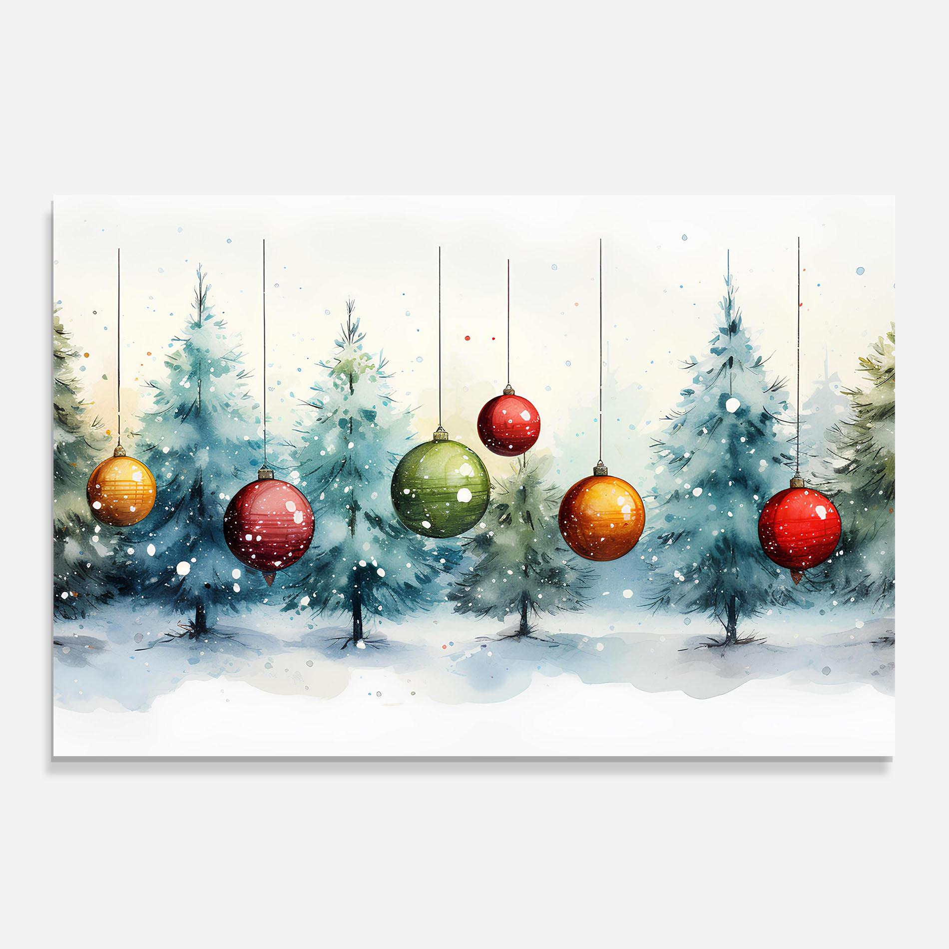 Стъклен панел за кухня Christmas Tree Painting mockup 0