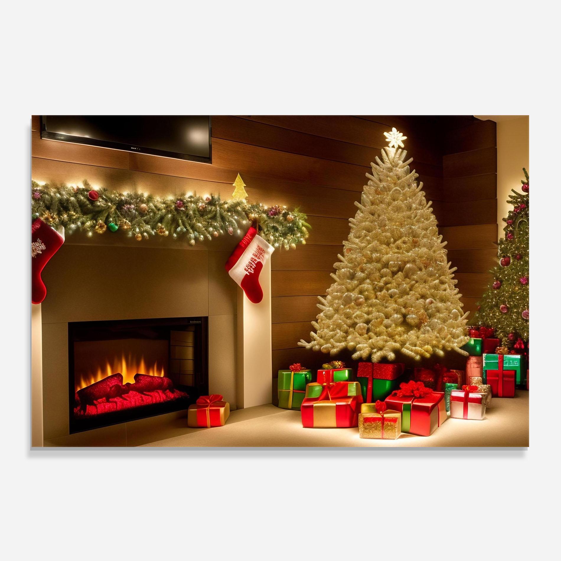 Стъклен панел за кухня Decorated Christmas Tree mockup 0