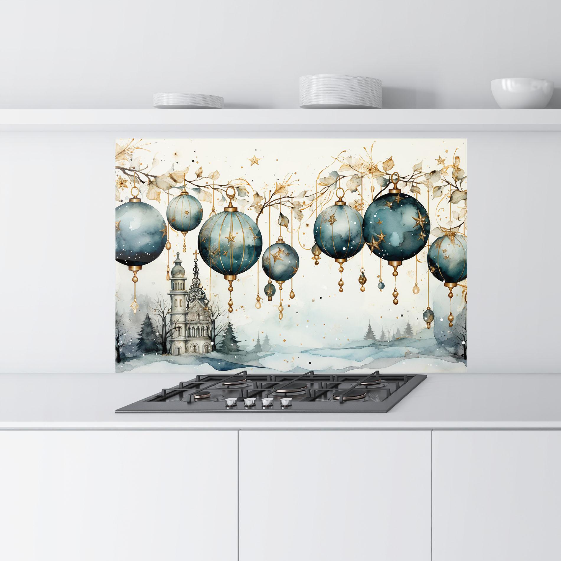 Стъклен панел за кухня Christmas Paper Art mockup 9