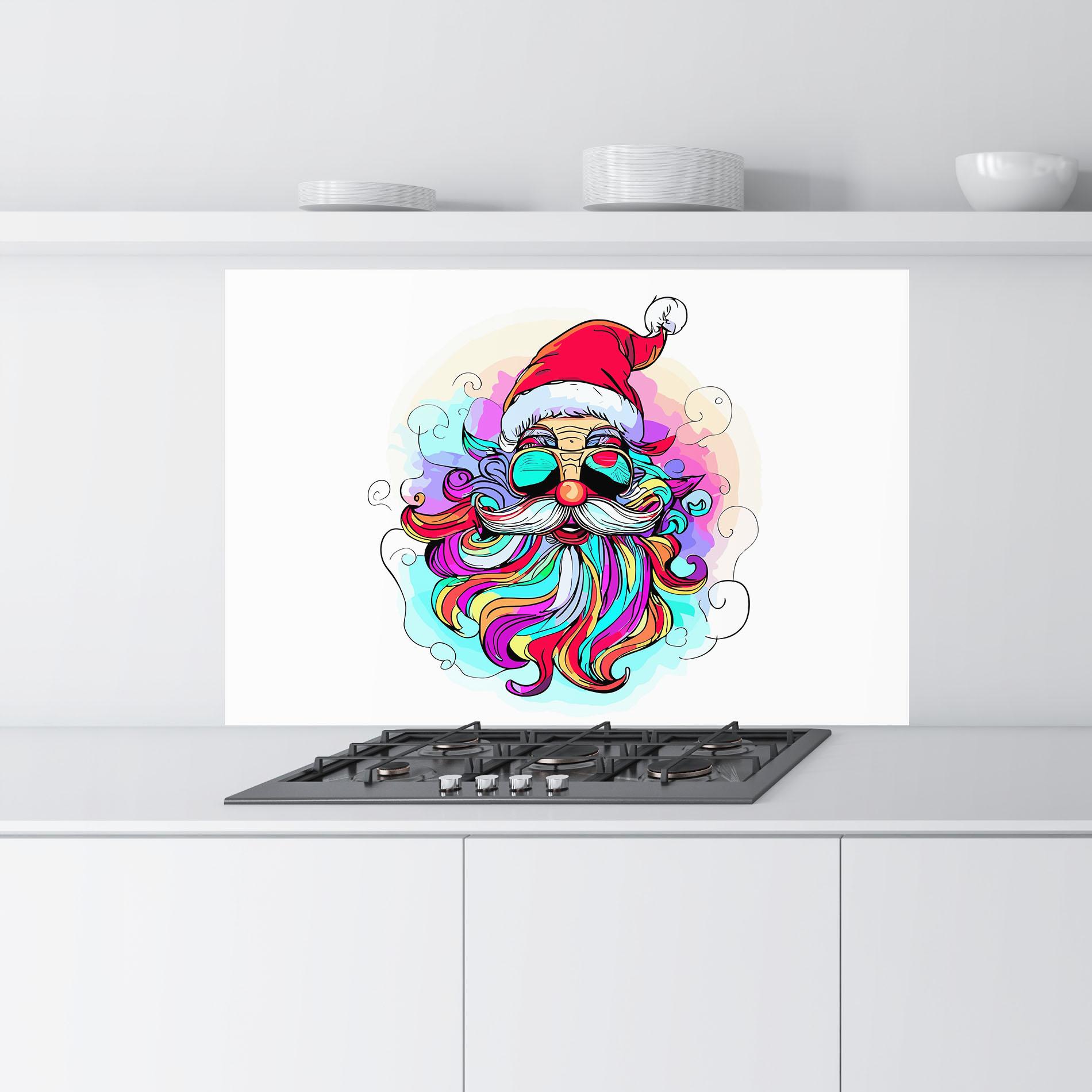 Стъклен панел за кухня Colorful Santa mockup 9