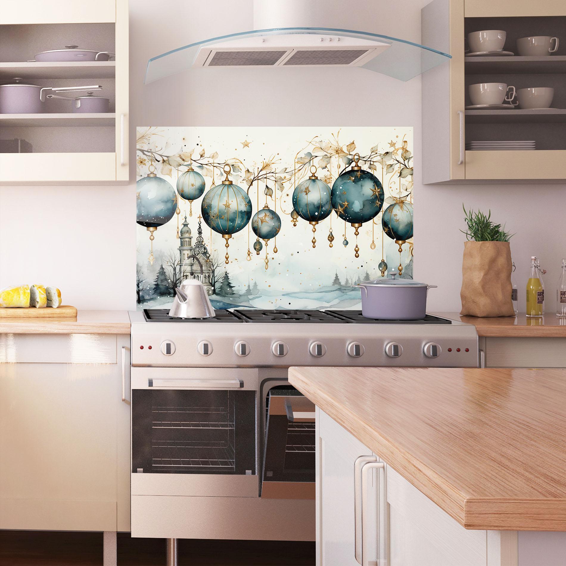 Стъклен панел за кухня Christmas Paper Art mockup 1