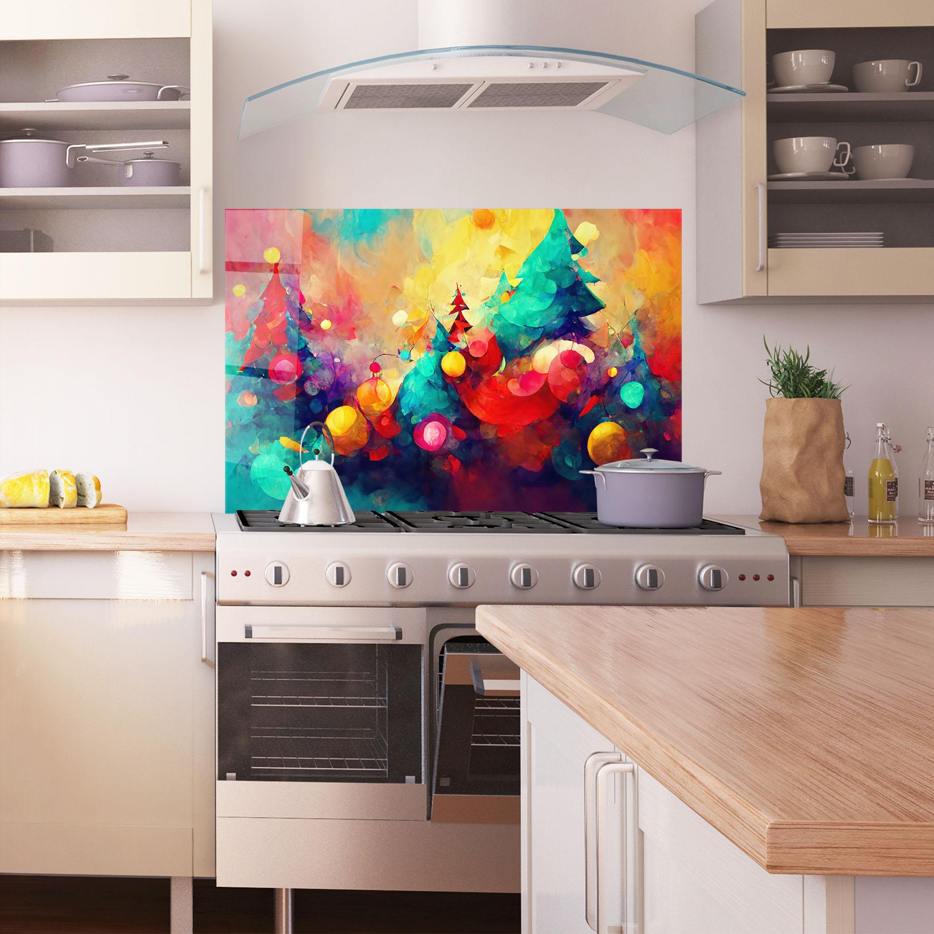 Стъклен панел за кухня Colorfull Winter mockup 1