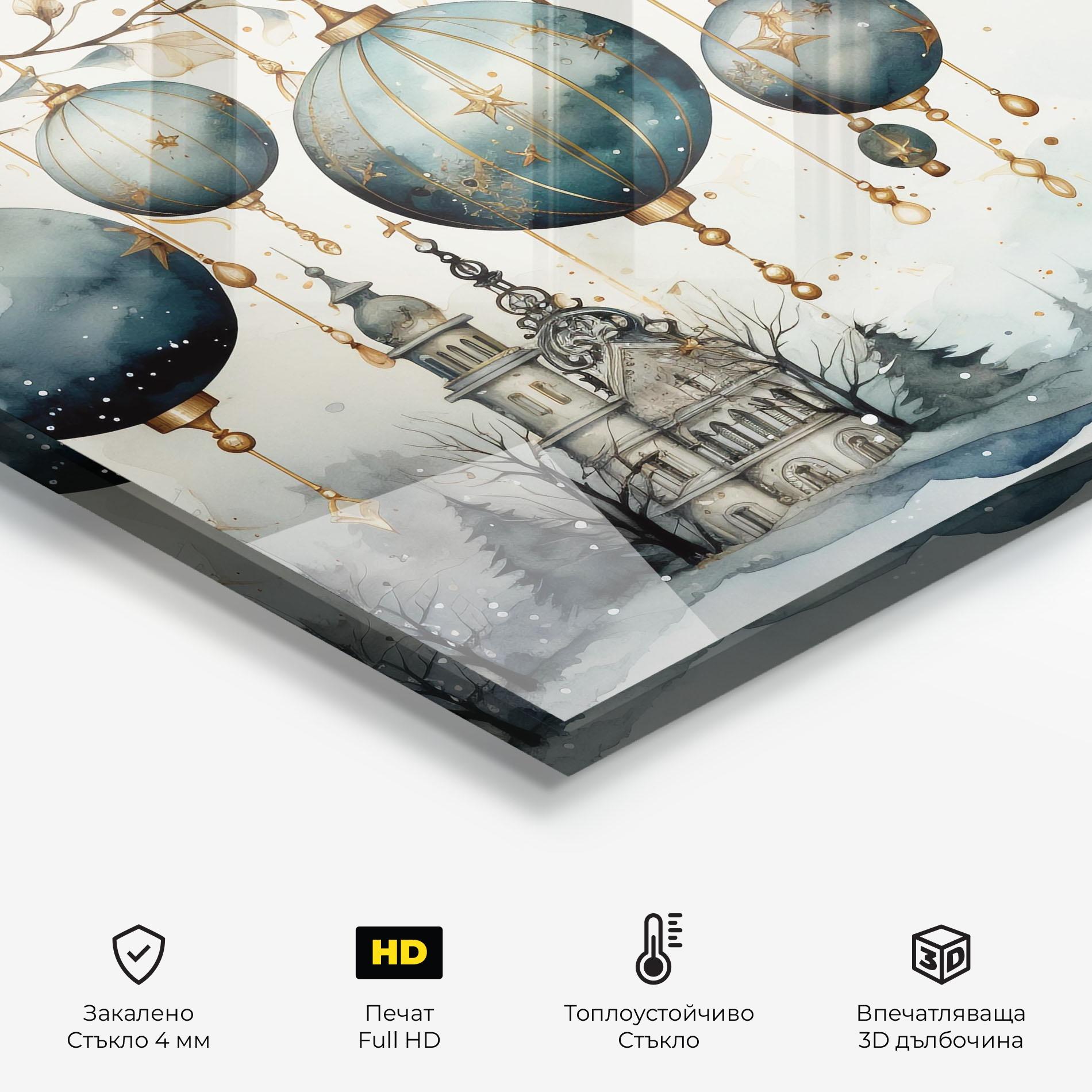 Стъклен панел за кухня Christmas Paper Art mockup 2