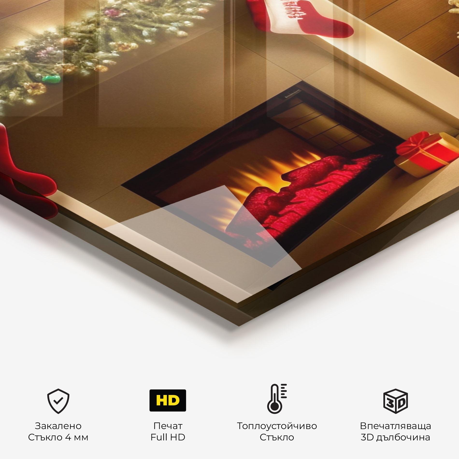 Стъклен панел за кухня Decorated Christmas Tree mockup 2