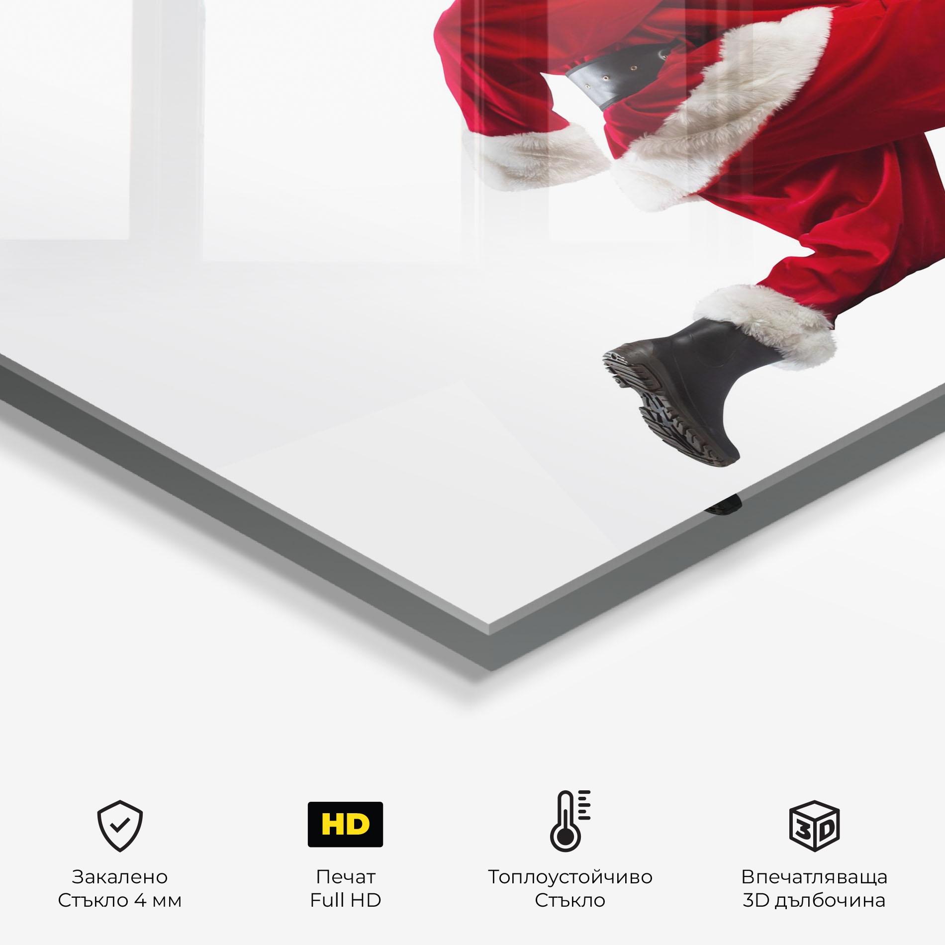 Стъклен панел за кухня Fast Delivery Santa mockup 2