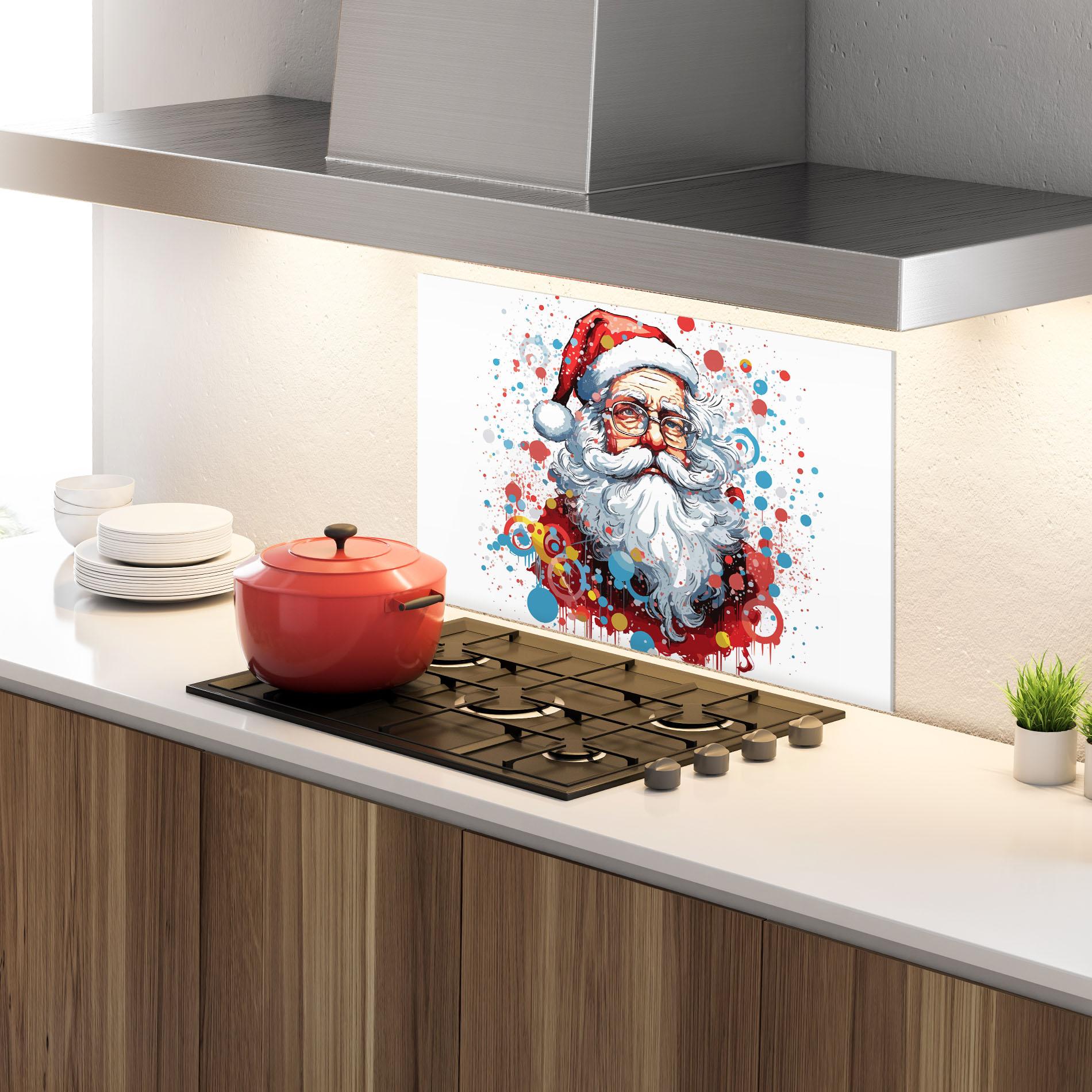 Стъклен панел за кухня Artistic Santa mockup 4