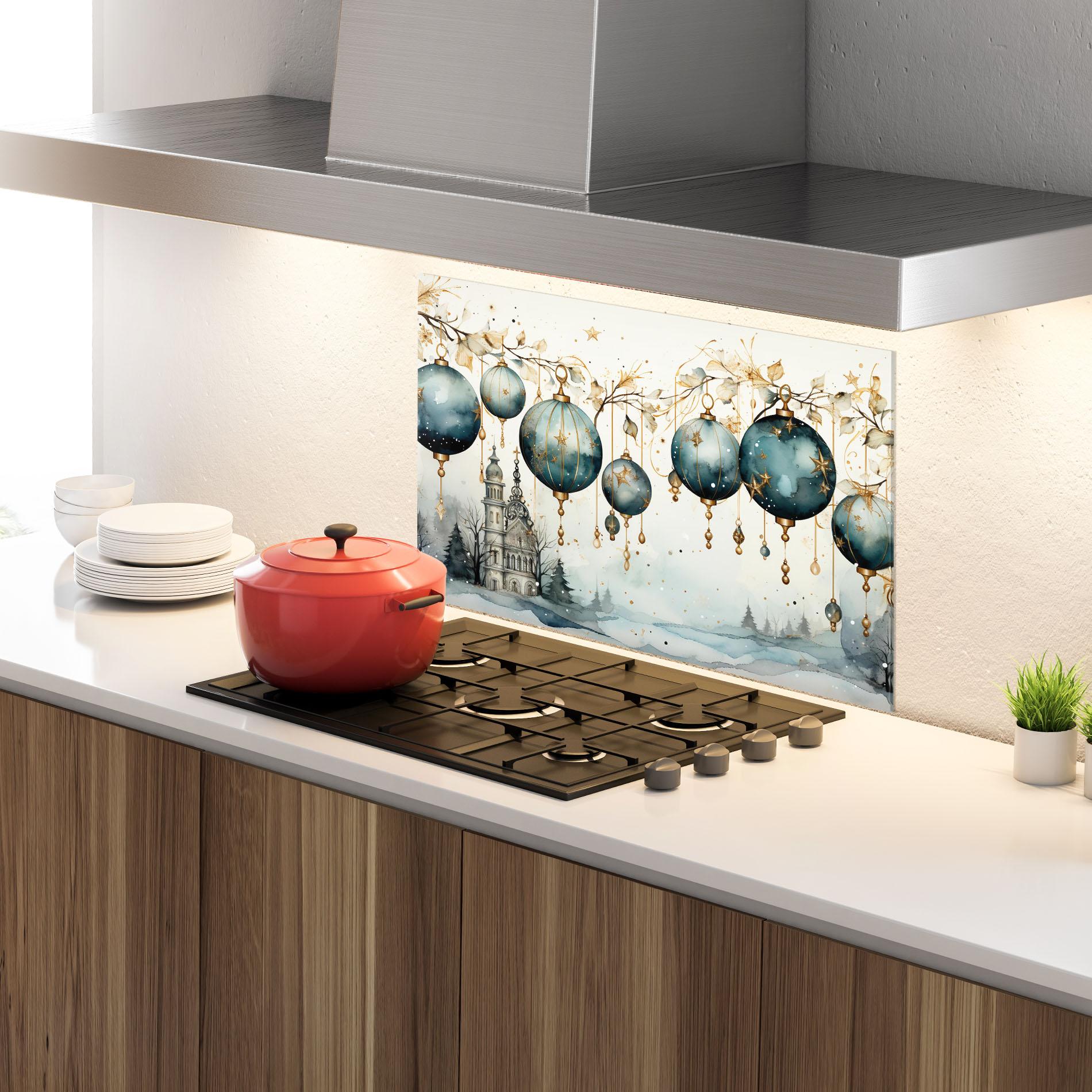 Стъклен панел за кухня Christmas Paper Art mockup 4