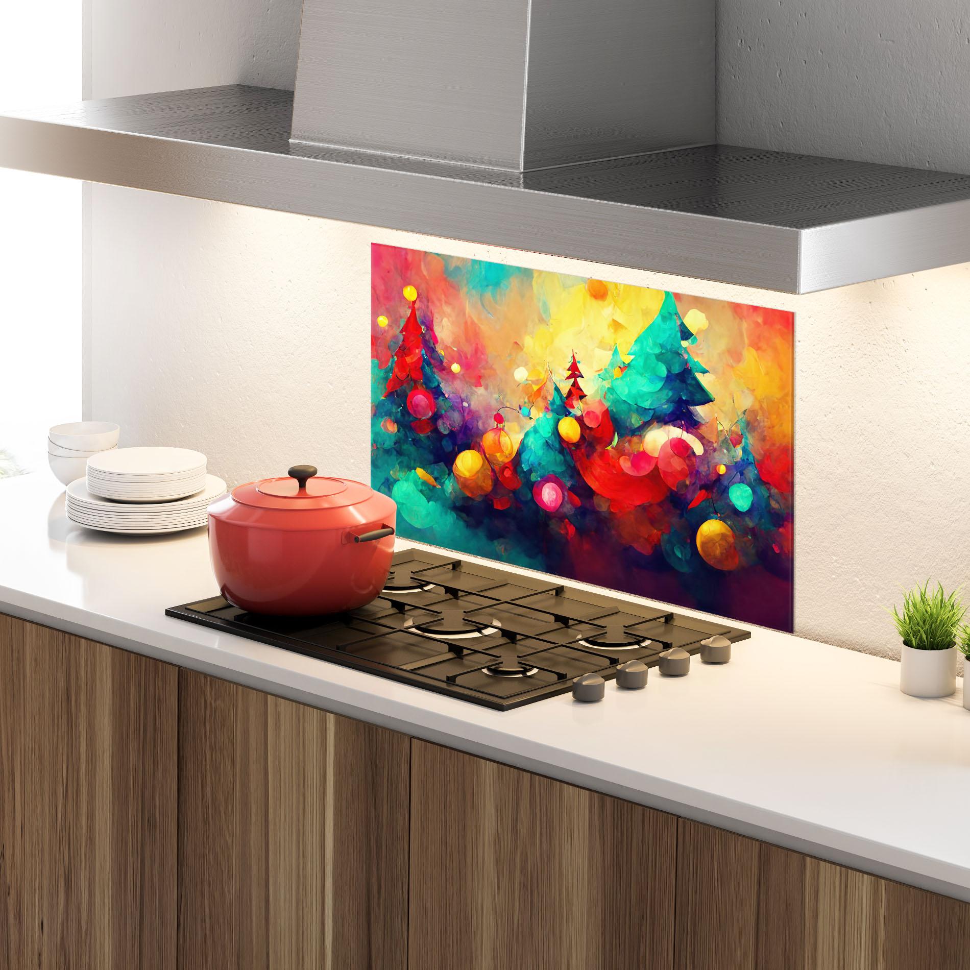 Стъклен панел за кухня Colorfull Winter mockup 4