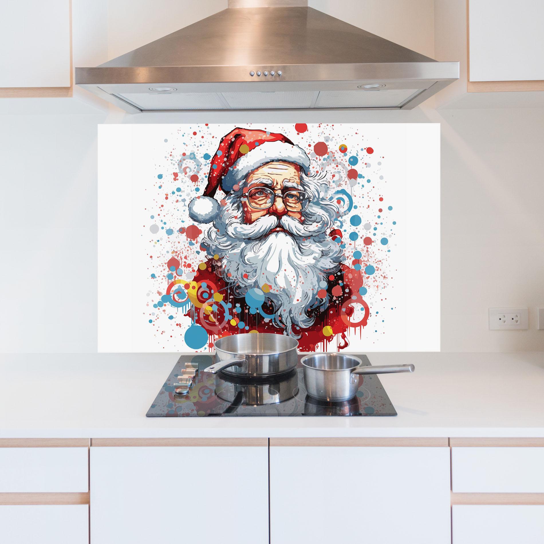 Стъклен панел за кухня Artistic Santa mockup 5