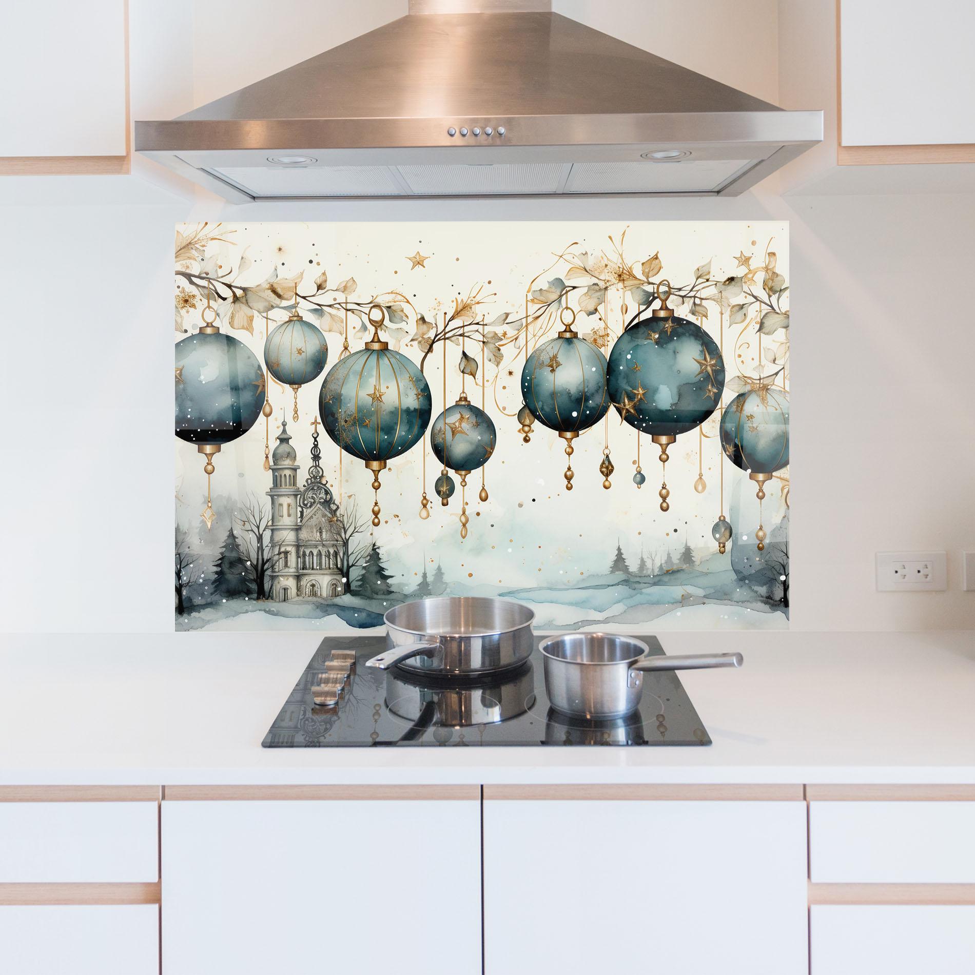 Стъклен панел за кухня Christmas Paper Art mockup 5