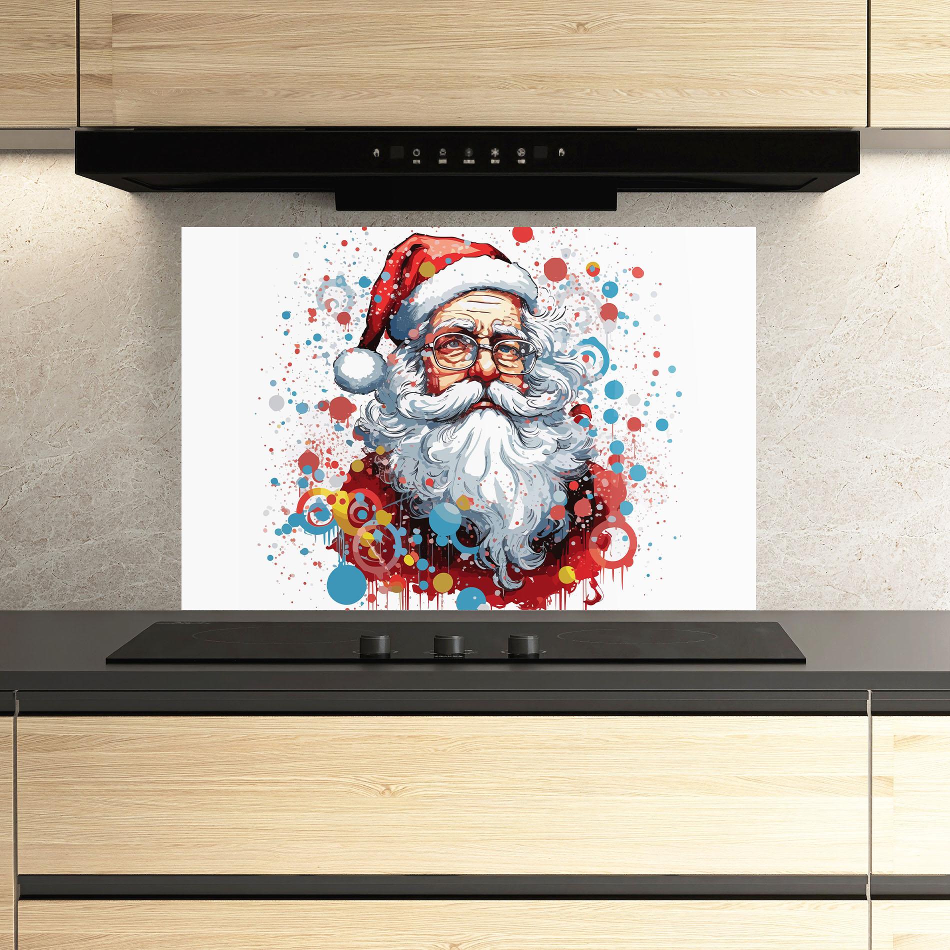 Стъклен панел за кухня Artistic Santa mockup 3