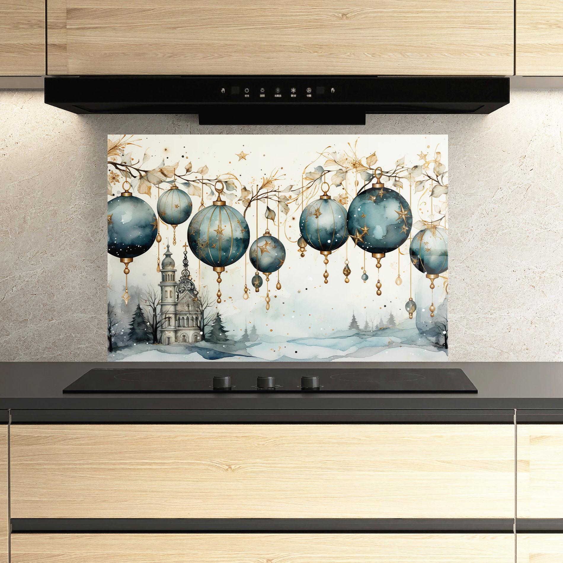 Стъклен панел за кухня Christmas Paper Art mockup 3