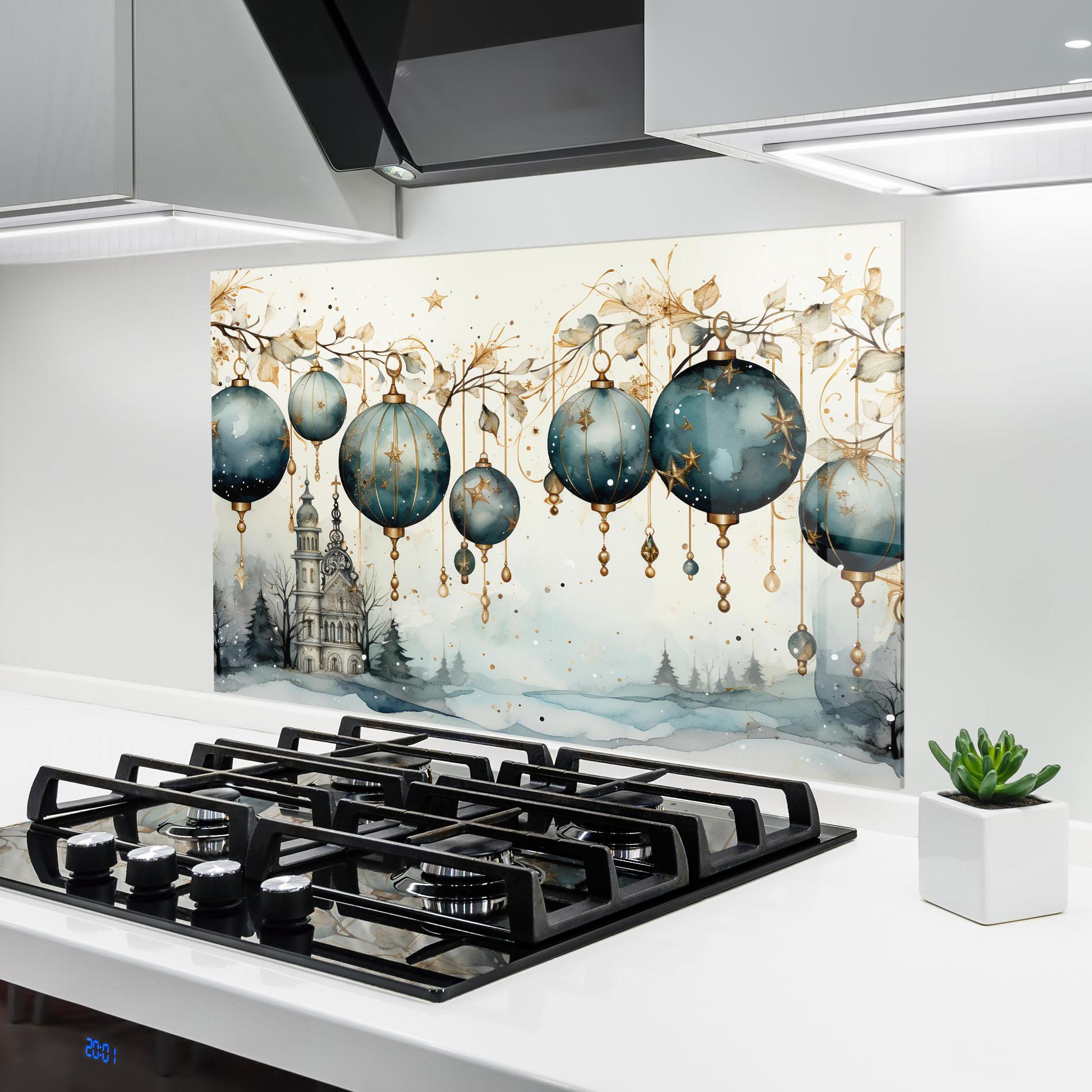 Стъклен панел за кухня Christmas Paper Art mockup 6