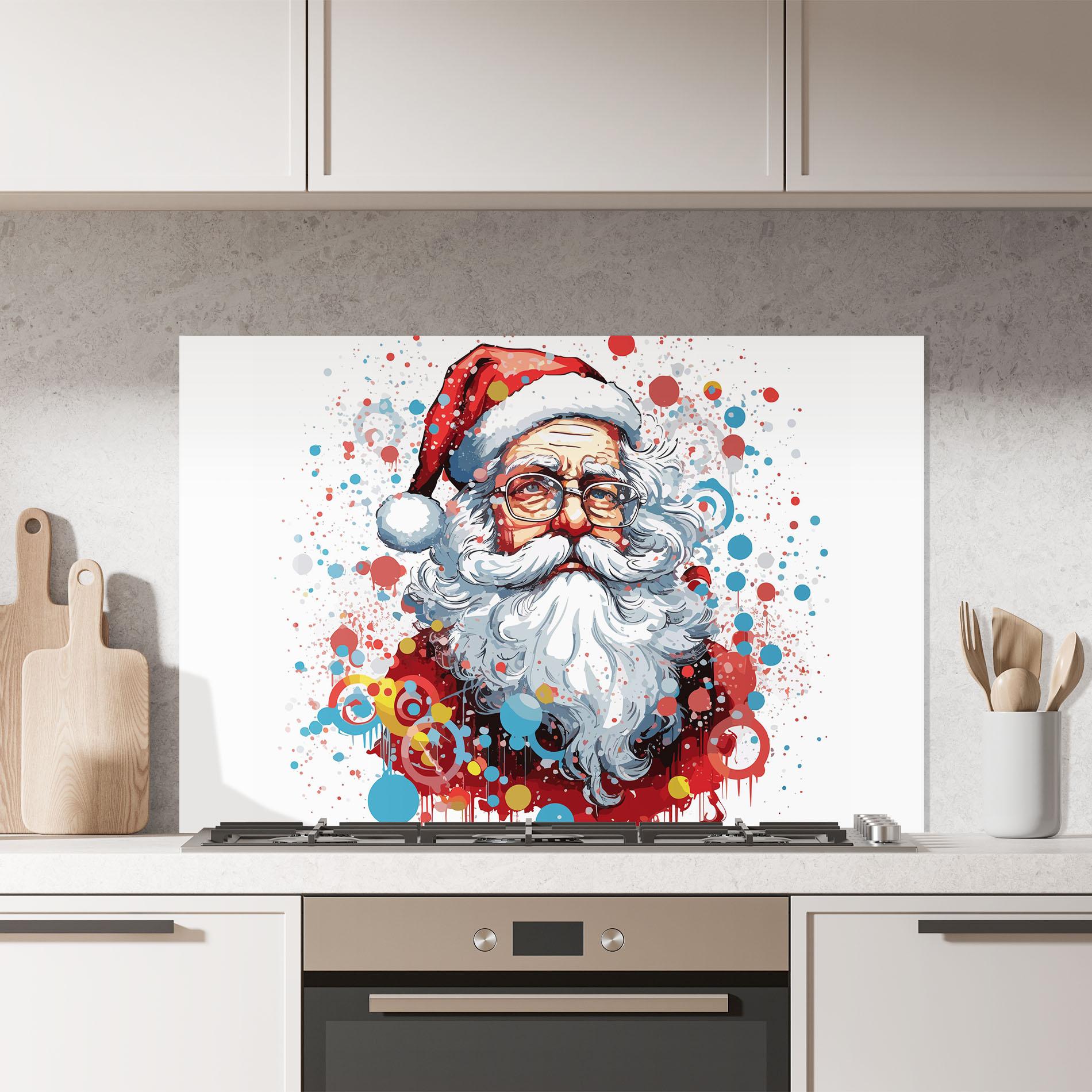 Стъклен панел за кухня Artistic Santa mockup 7