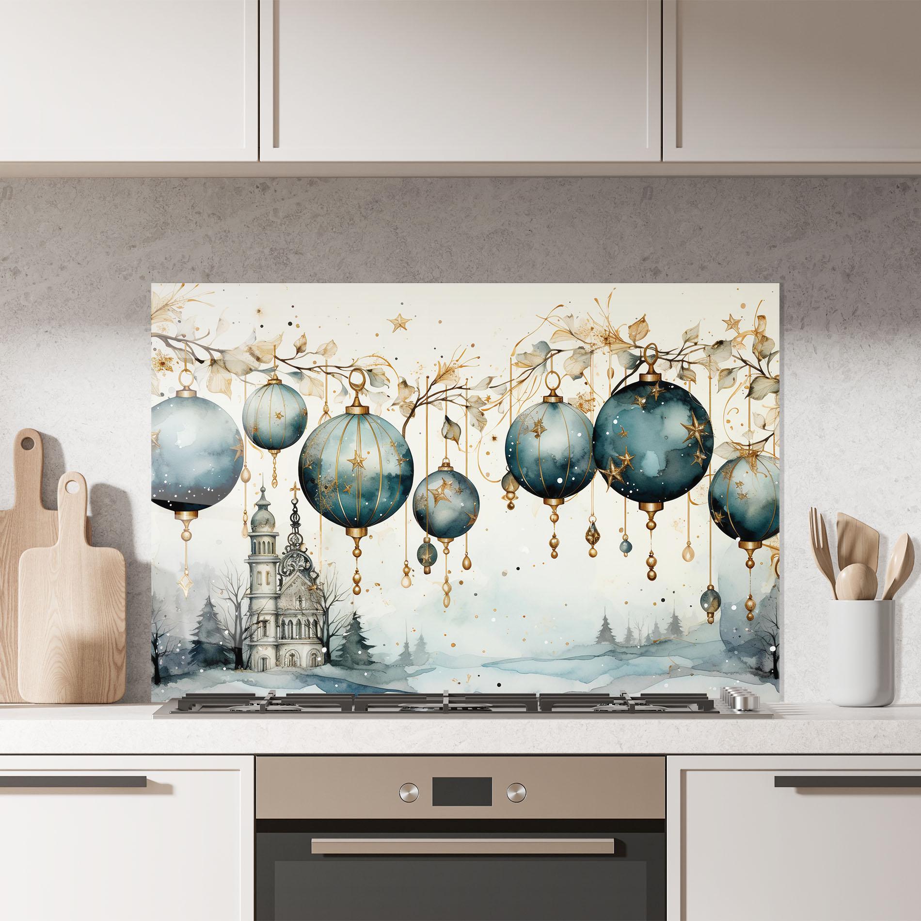 Стъклен панел за кухня Christmas Paper Art mockup 7