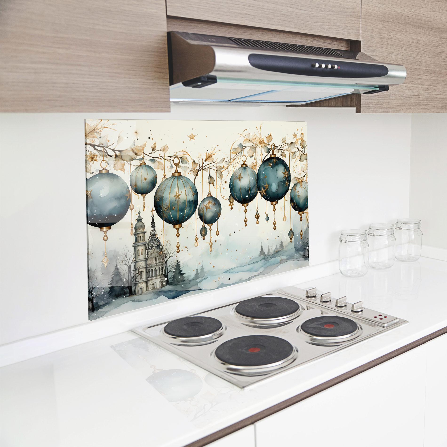 Стъклен панел за кухня Christmas Paper Art mockup 8