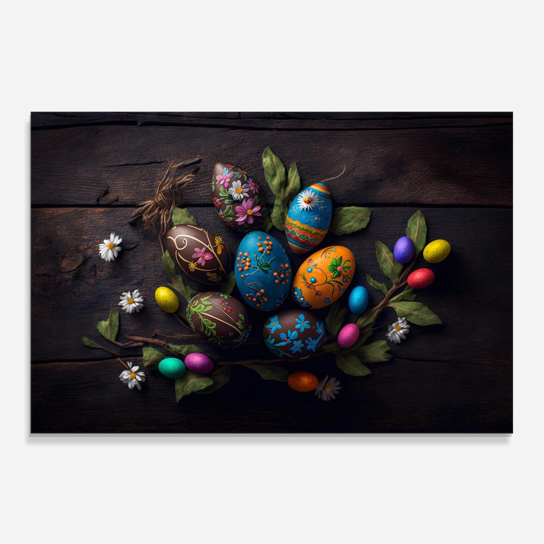 Стъклен панел за кухня Colorful Easter Decarations mockup 0