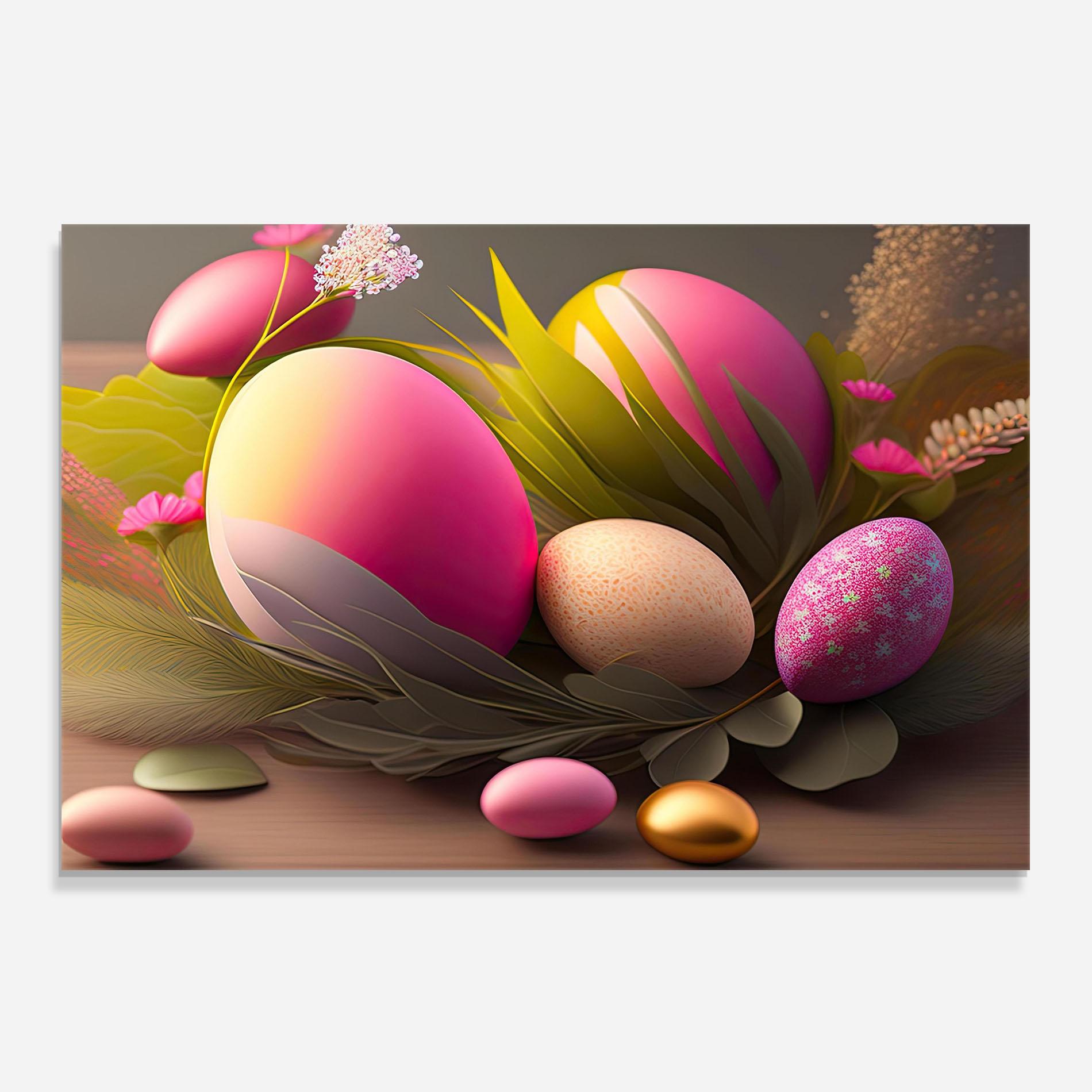 Стъклен панел за кухня Pink Easter Eggs mockup 0