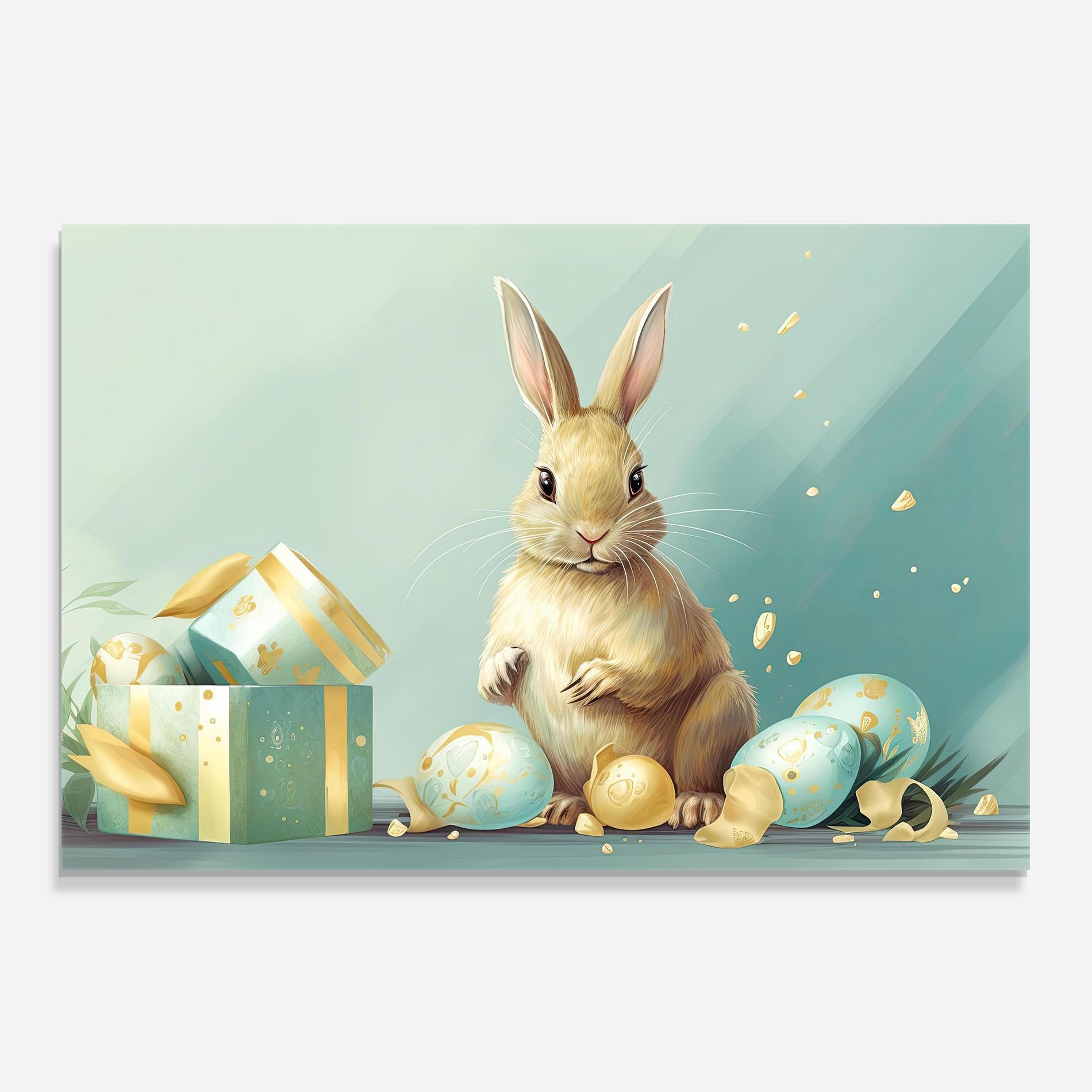 Стъклен панел за кухня Pretty Cute Easter Bunny mockup 0
