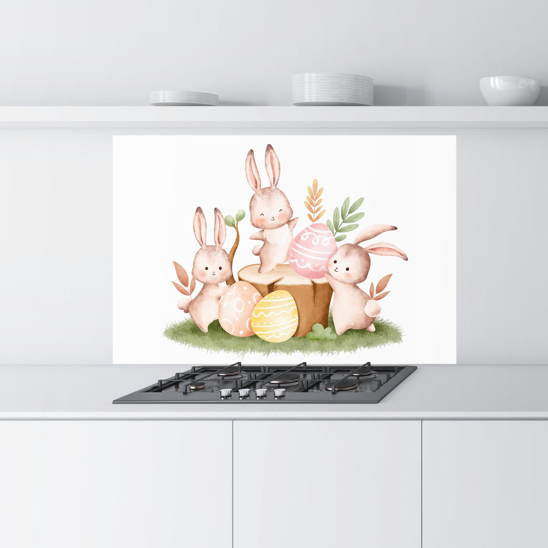 Стъклен панел за кухня Bunny Friends mockup 9