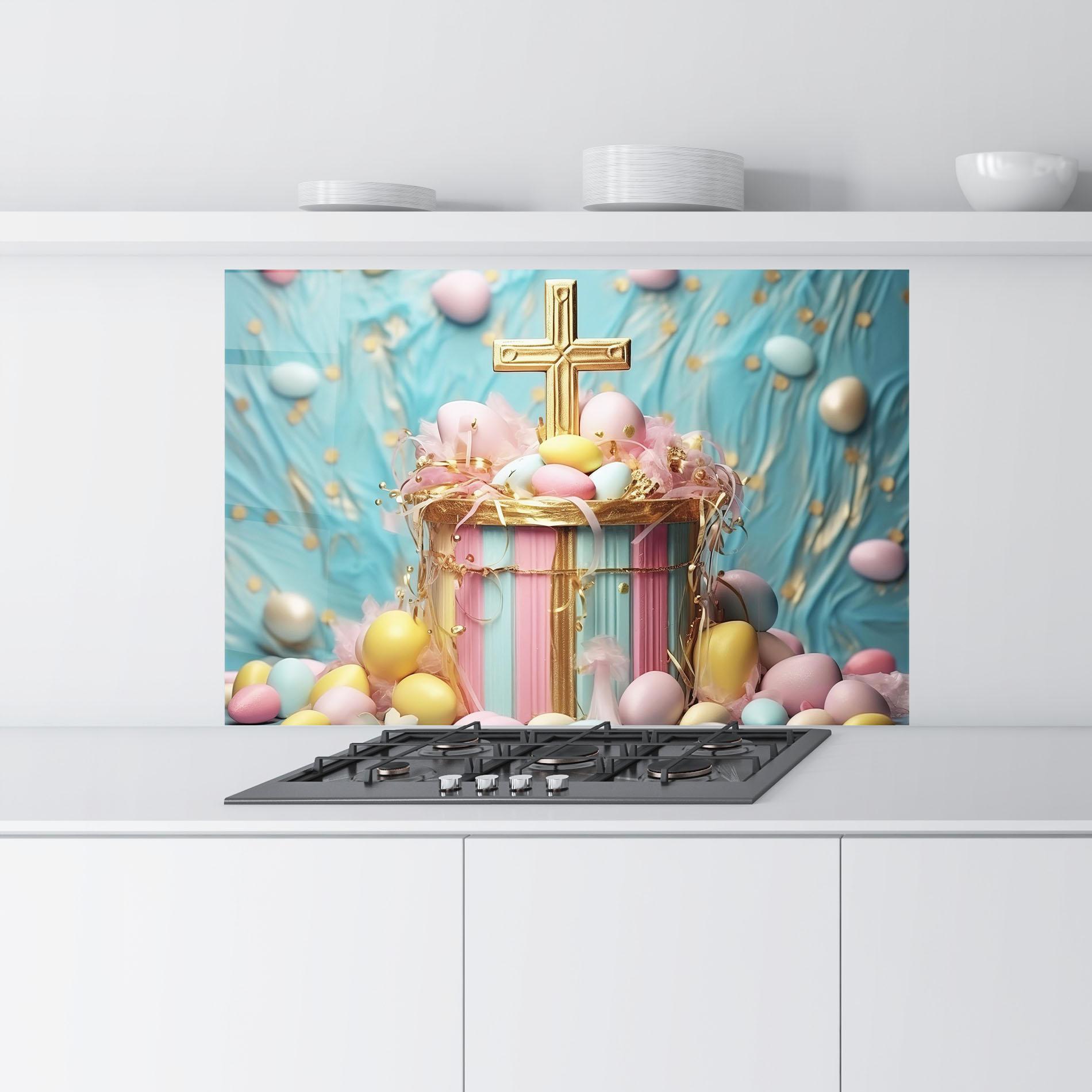 Стъклен панел за кухня Easter Egg Decor mockup 9