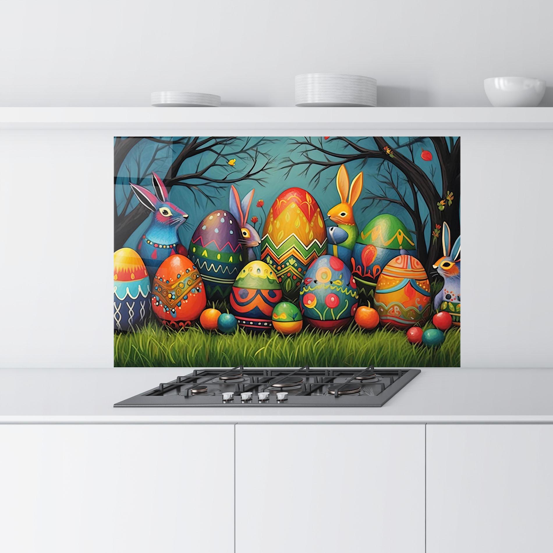 Стъклен панел за кухня Easter Eggs mockup 9