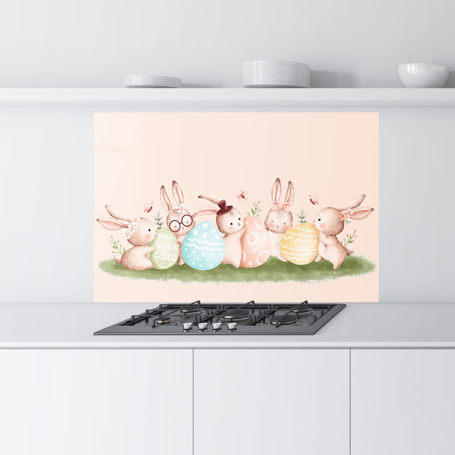 Стъклен панел за кухня Easter Pretty Rabbit mockup 9