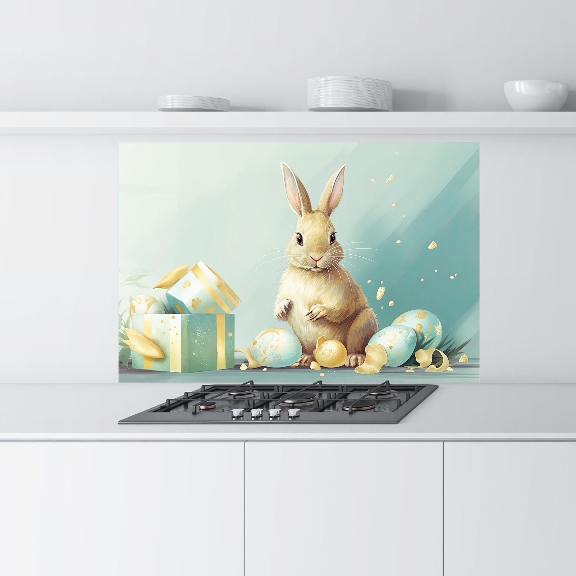 Стъклен панел за кухня Pretty Cute Easter Bunny mockup 9