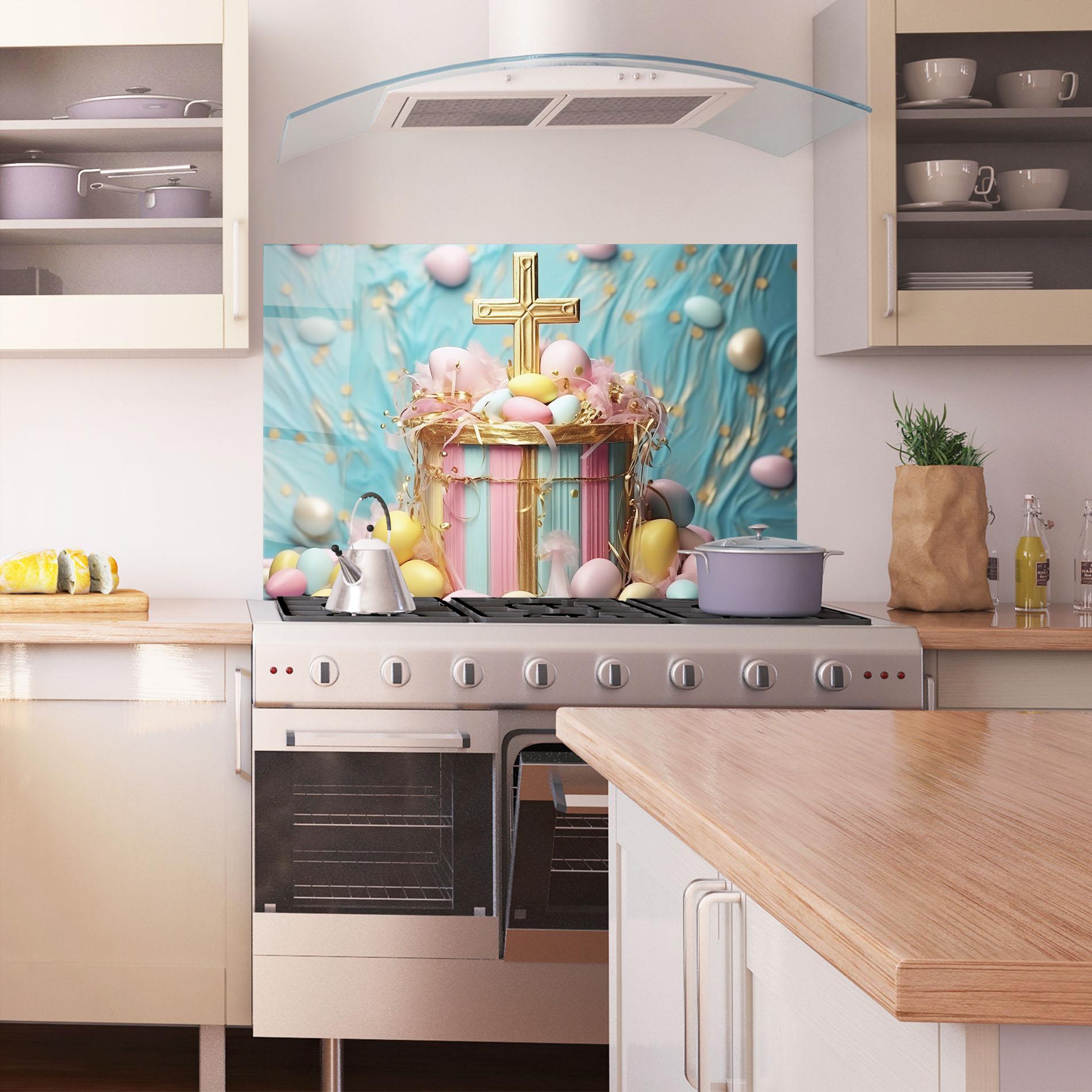Стъклен панел за кухня Easter Egg Decor mockup 1