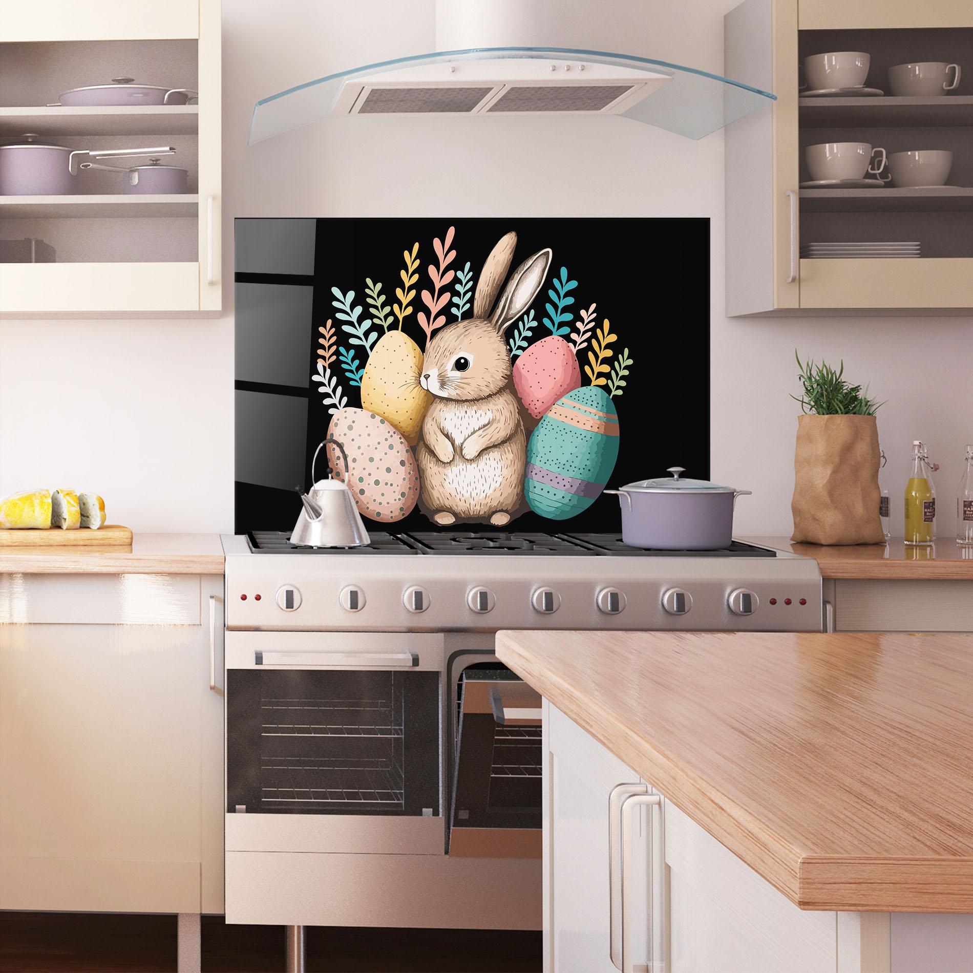 Стъклен панел за кухня Easter Pretty Bunny mockup 1
