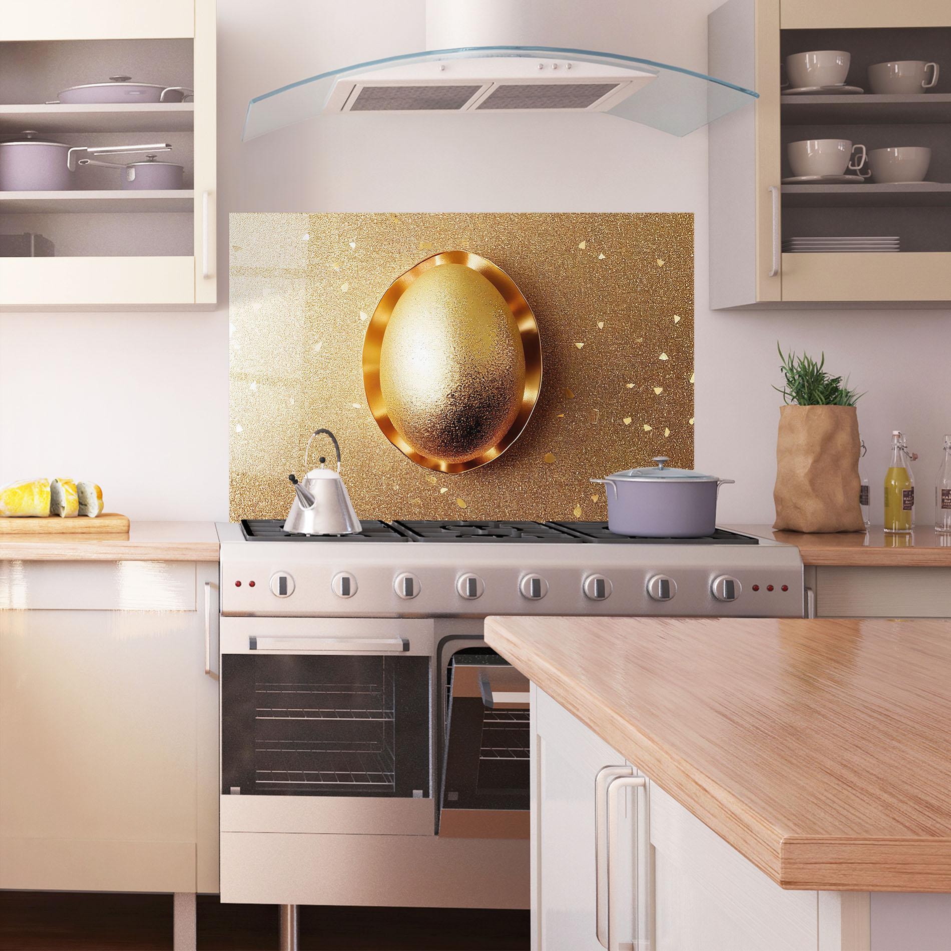 Стъклен панел за кухня Golden Egg Chocolate mockup 1