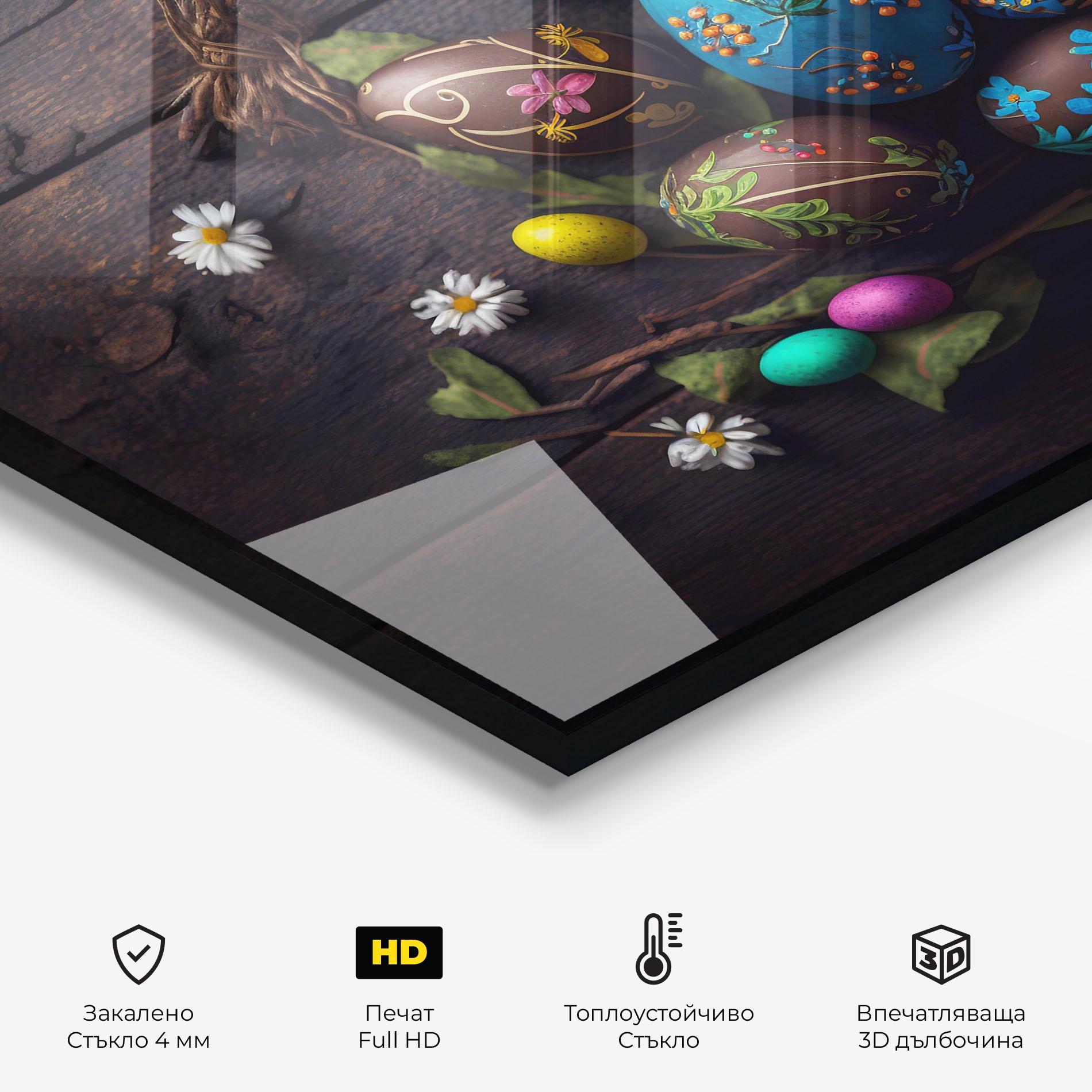 Стъклен панел за кухня Colorful Easter Decarations mockup 2