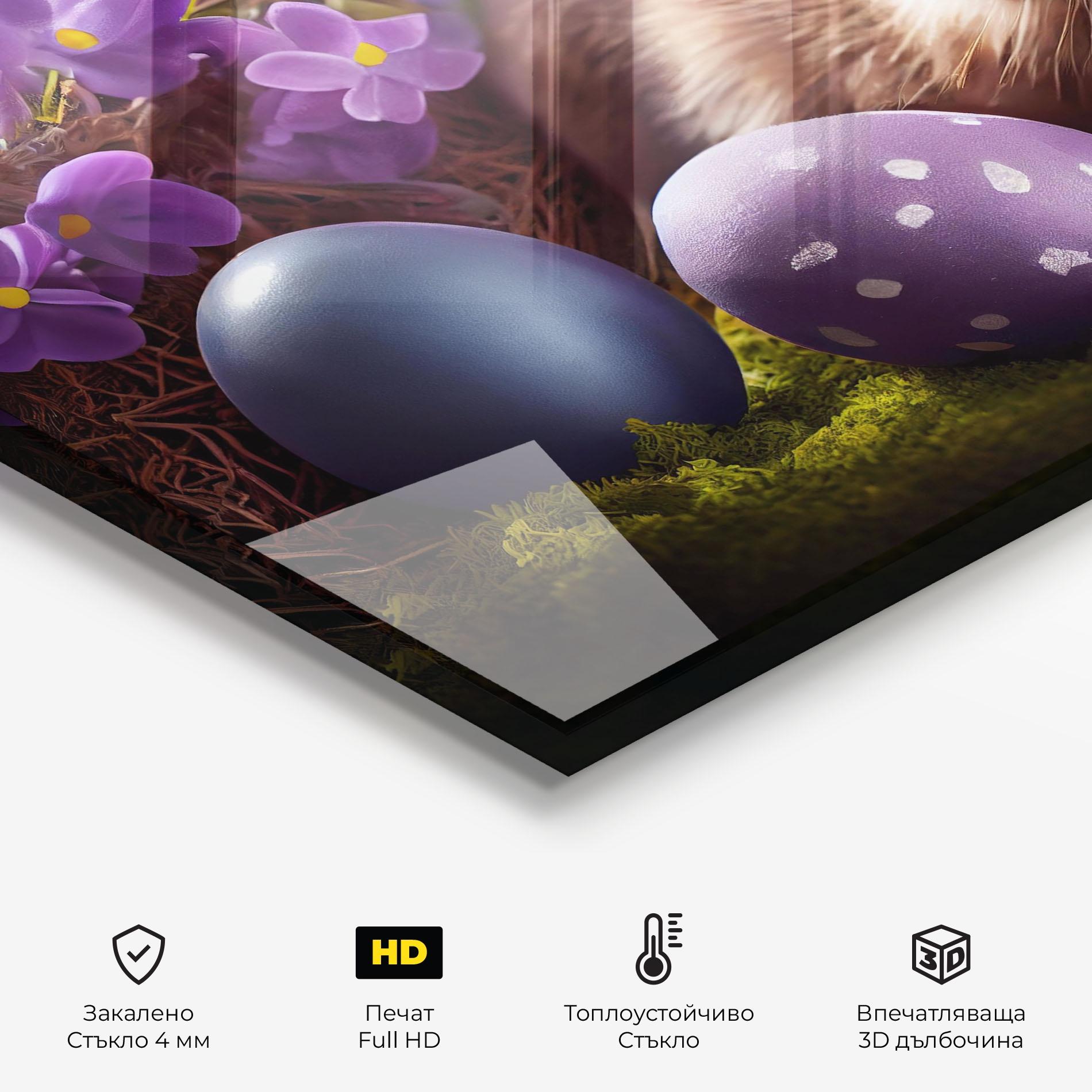 Стъклен панел за кухня Cute Easter Rabbit mockup 2