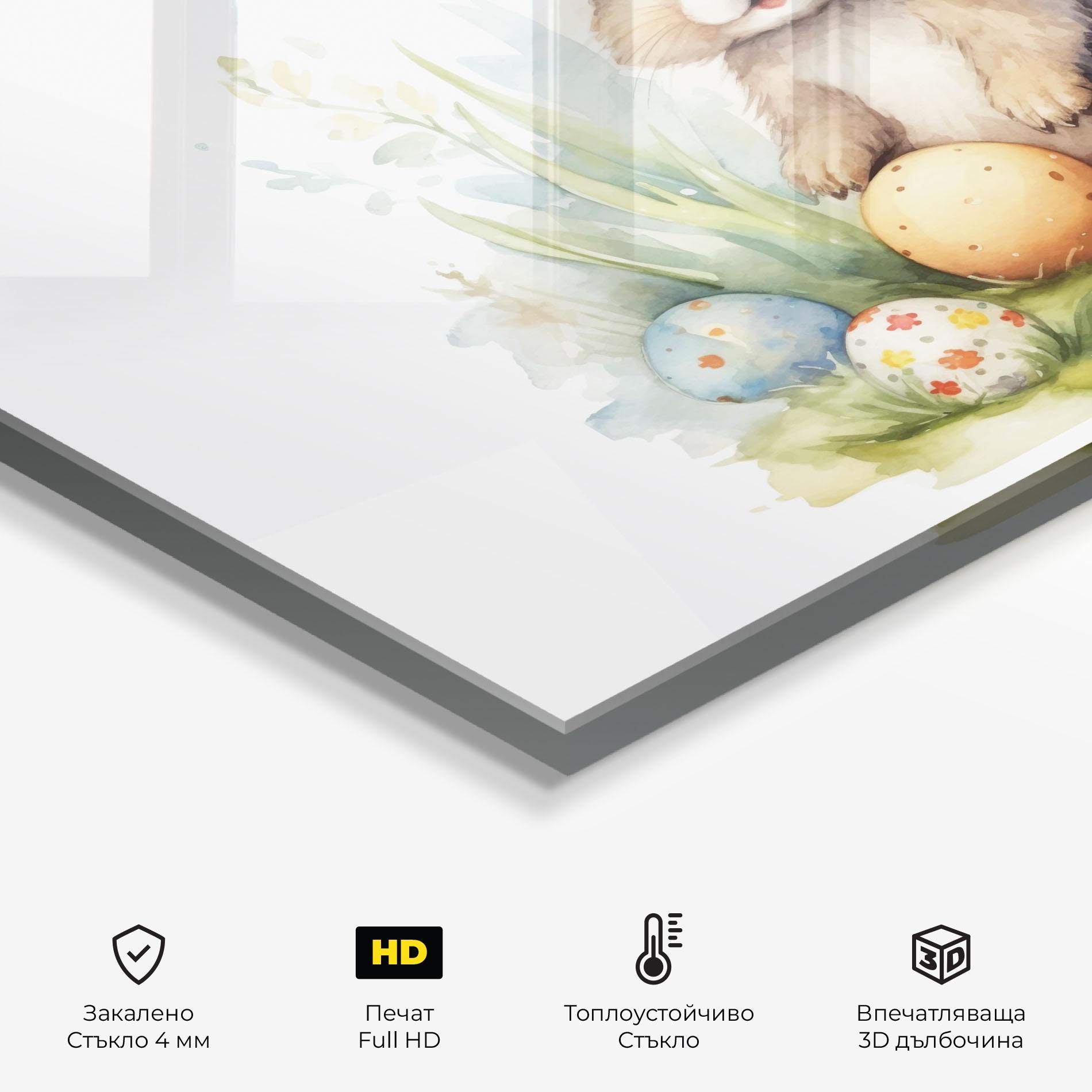 Стъклен панел за кухня Cute Happy Bunny mockup 2