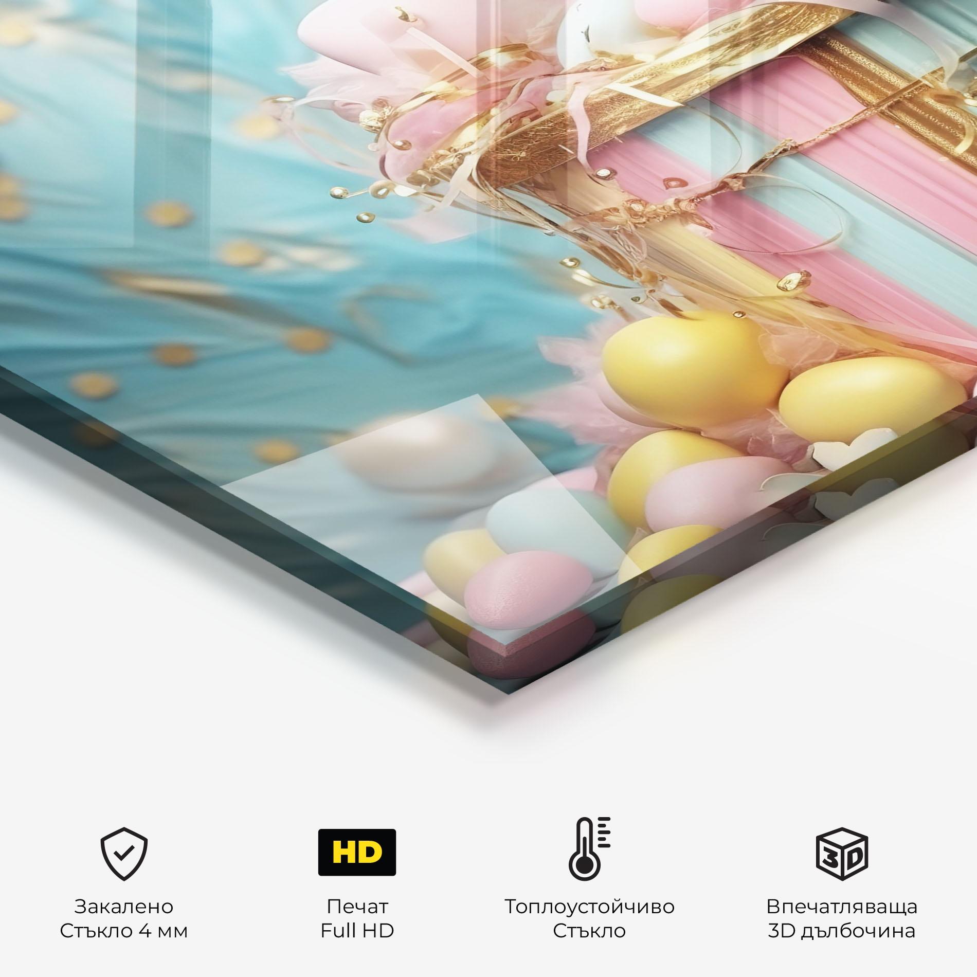 Стъклен панел за кухня Easter Egg Decor mockup 2