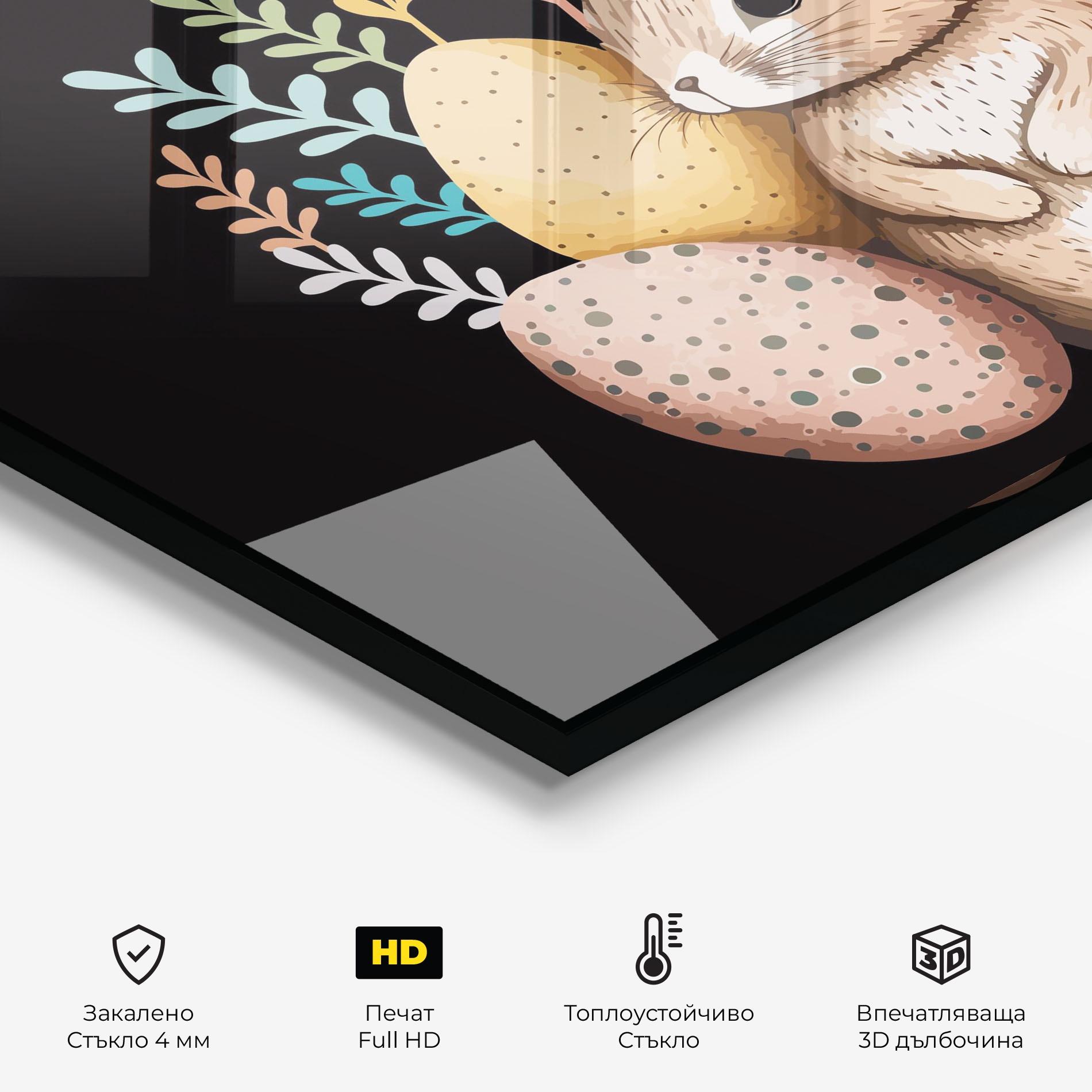 Стъклен панел за кухня Easter Pretty Bunny mockup 2