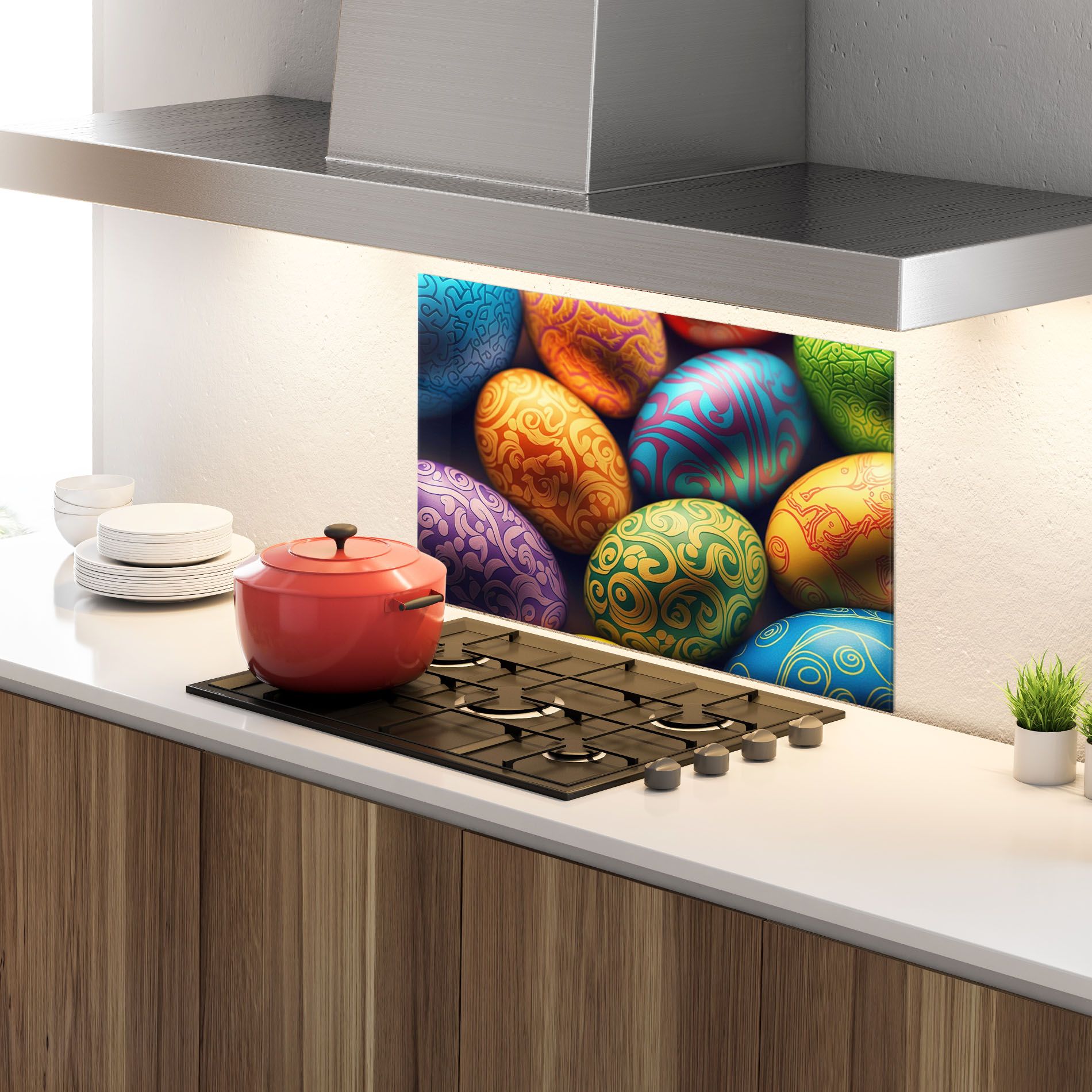 Orange Green Easter Eggs mockup 4