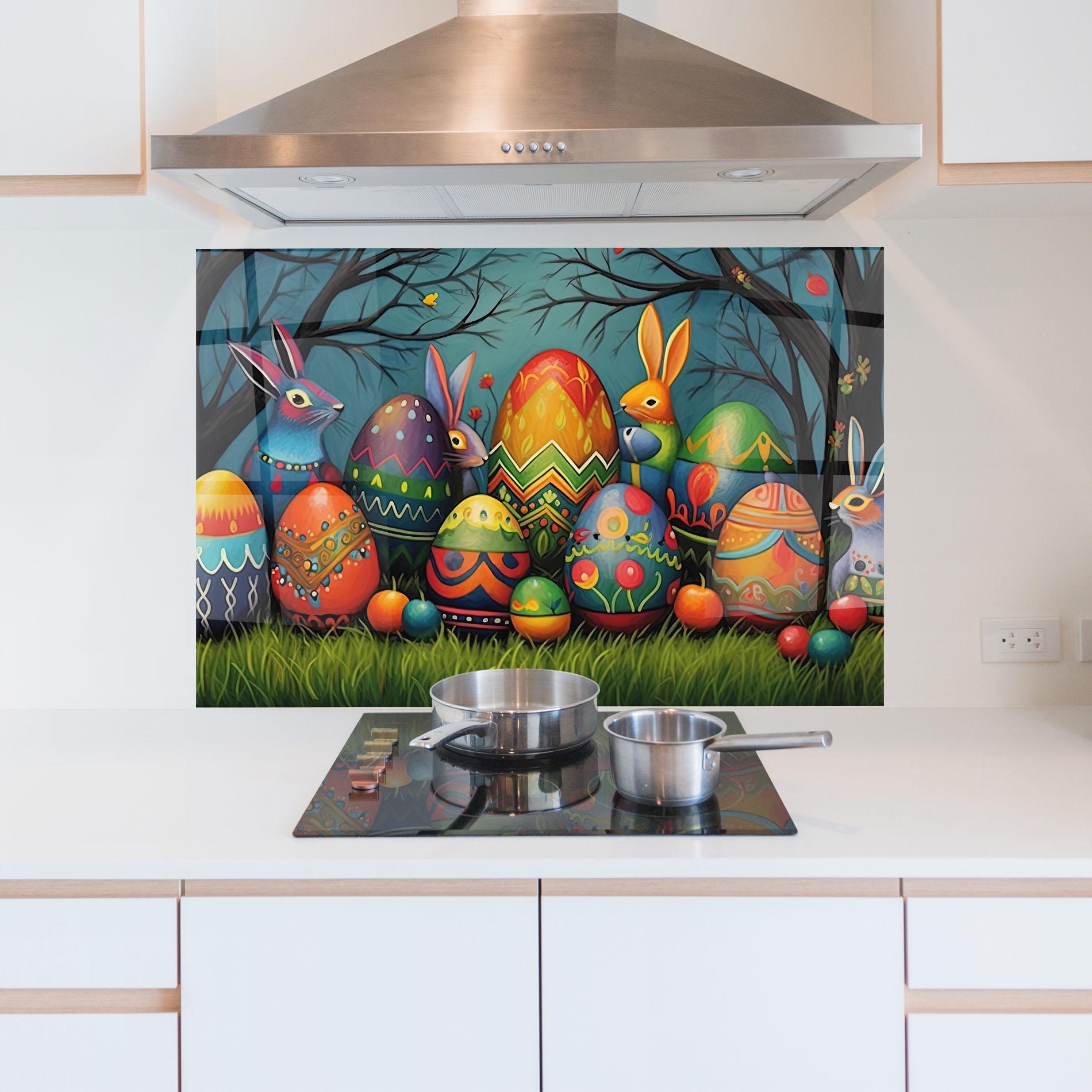Стъклен панел за кухня Easter Eggs mockup 5