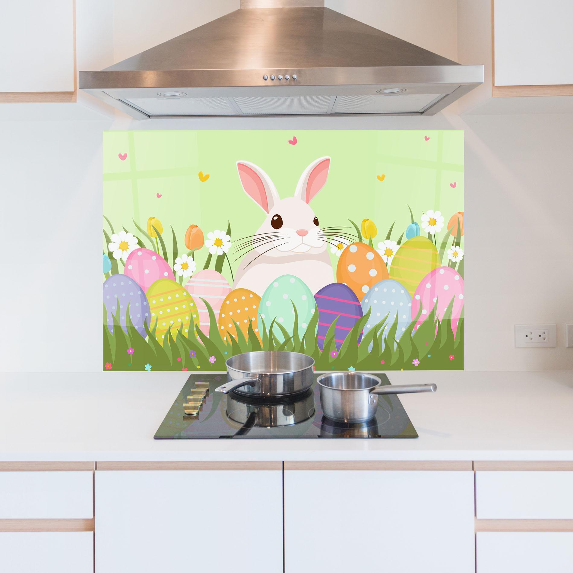 Стъклен панел за кухня Friendly Rabbit mockup 5