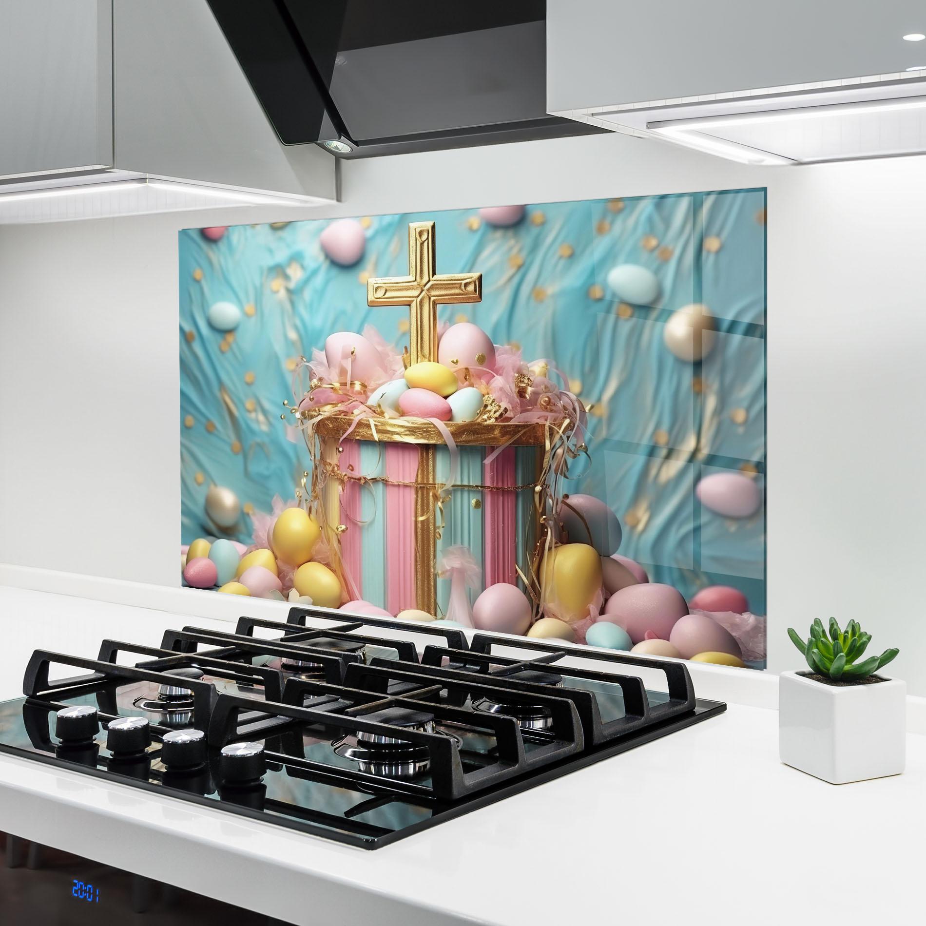 Стъклен панел за кухня Easter Egg Decor mockup 6