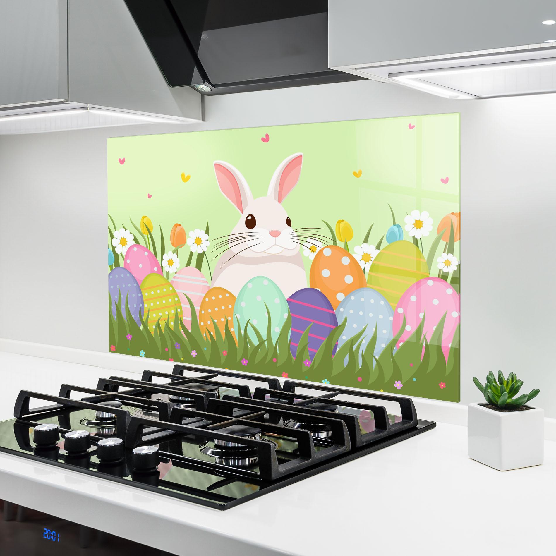 Стъклен панел за кухня Friendly Rabbit mockup 6