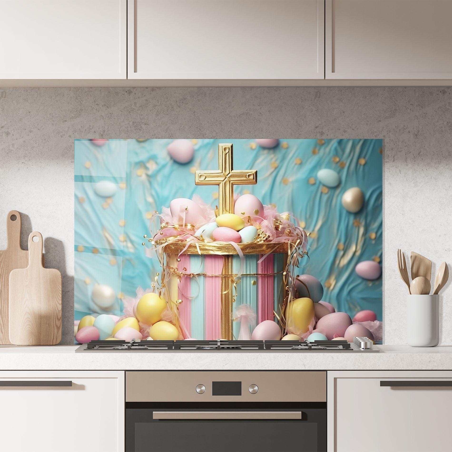 Стъклен панел за кухня Easter Egg Decor mockup 7