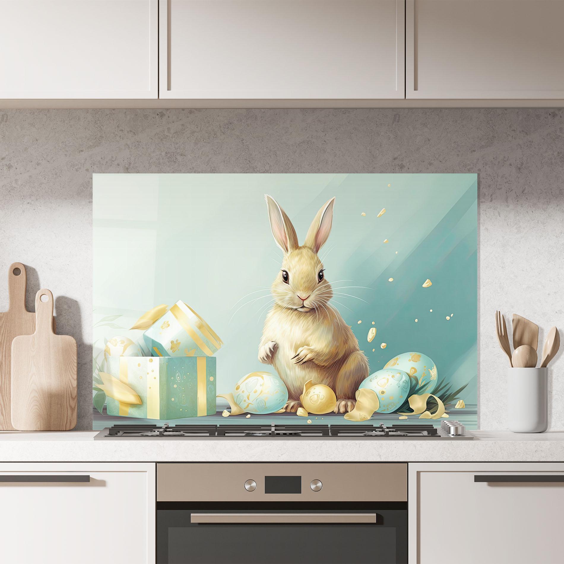 Стъклен панел за кухня Pretty Cute Easter Bunny mockup 7