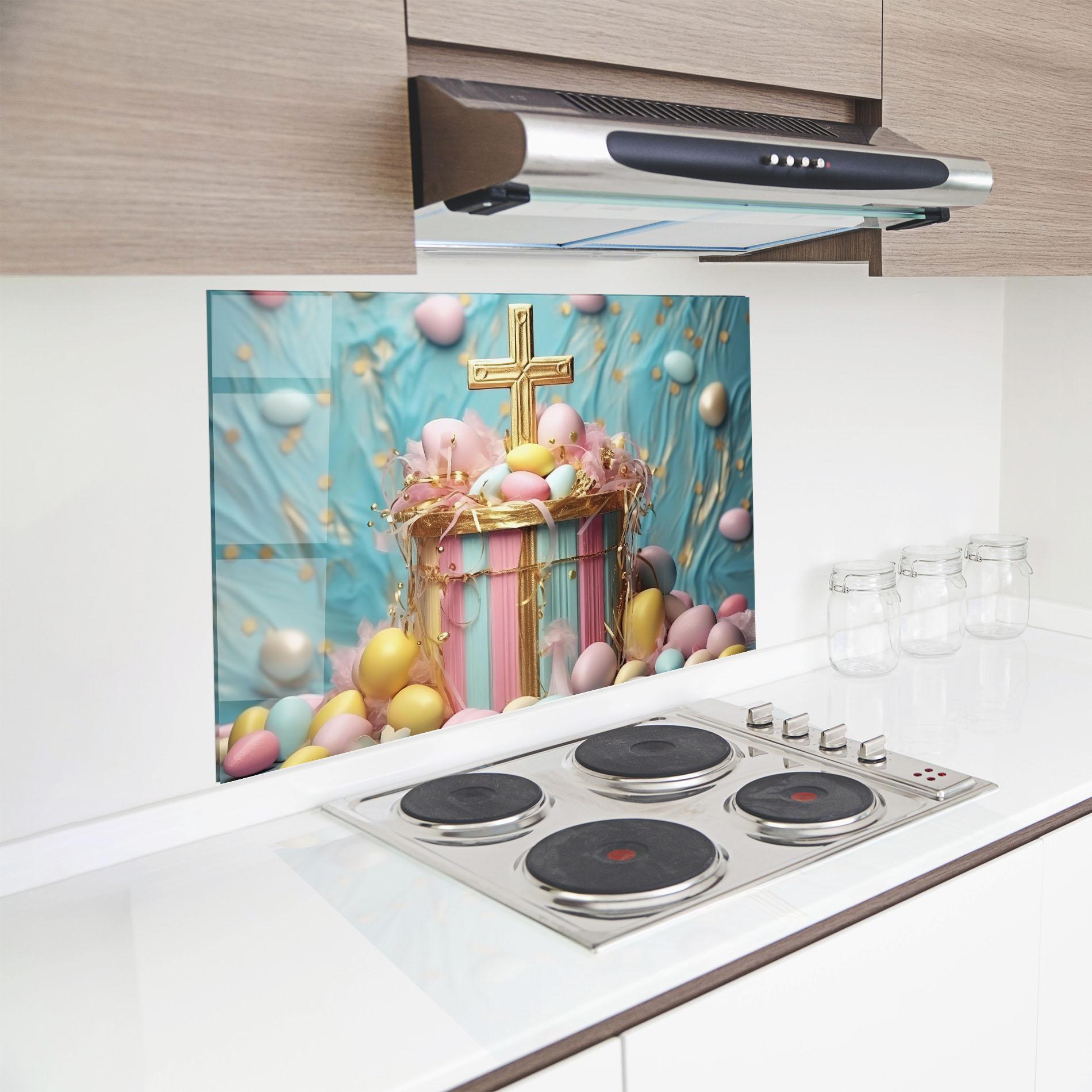 Стъклен панел за кухня Easter Egg Decor mockup 8