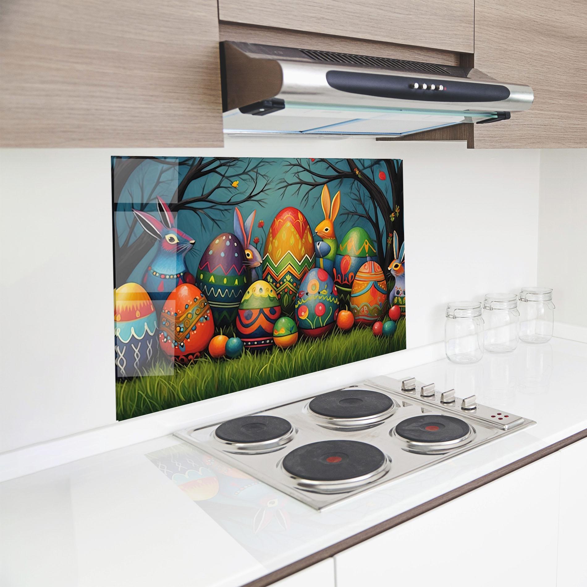 Стъклен панел за кухня Easter Eggs mockup 8