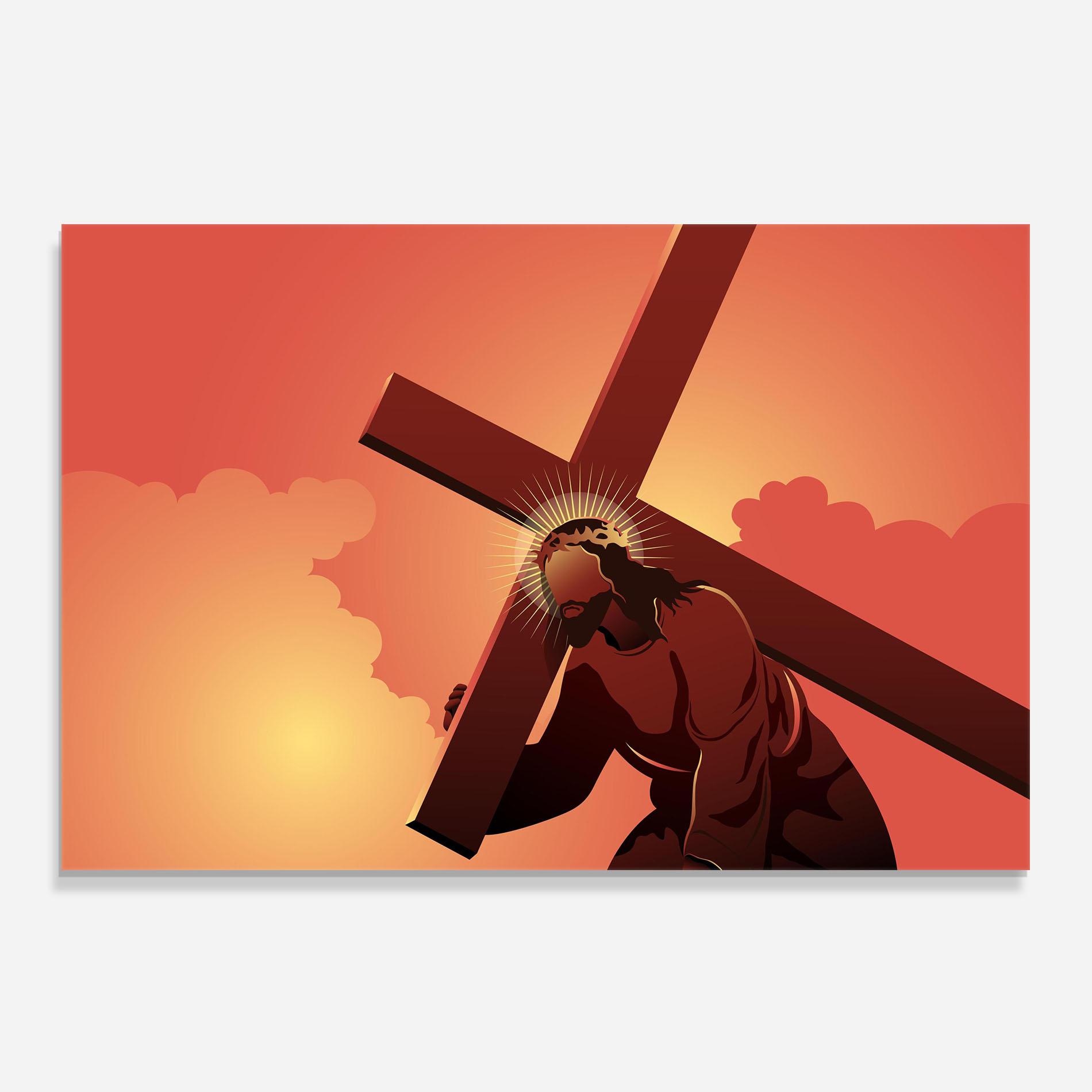 Стъклен панел за кухня Holding The Cross mockup 0