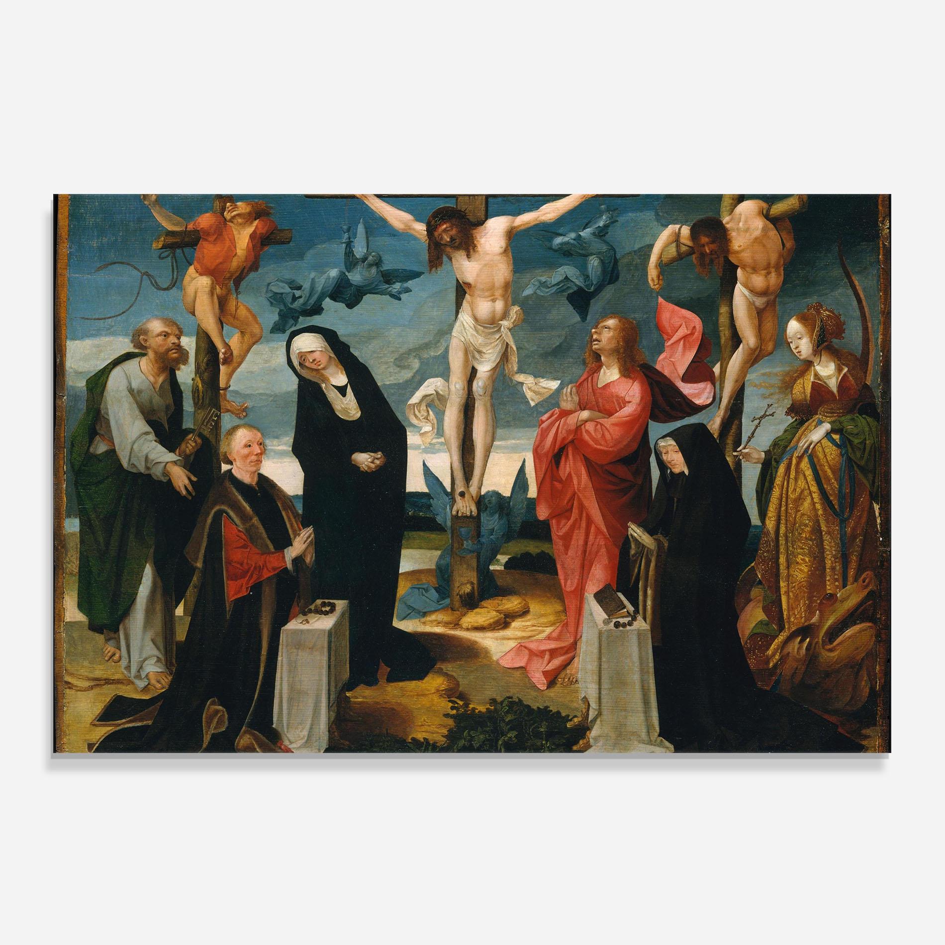 Стъклен панел за кухня Jesus Cross Birds mockup 0