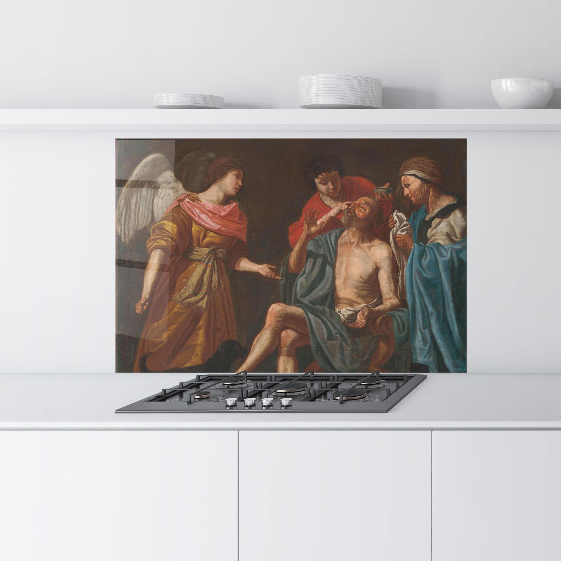 Стъклен панел за кухня Old Wings Person mockup 9